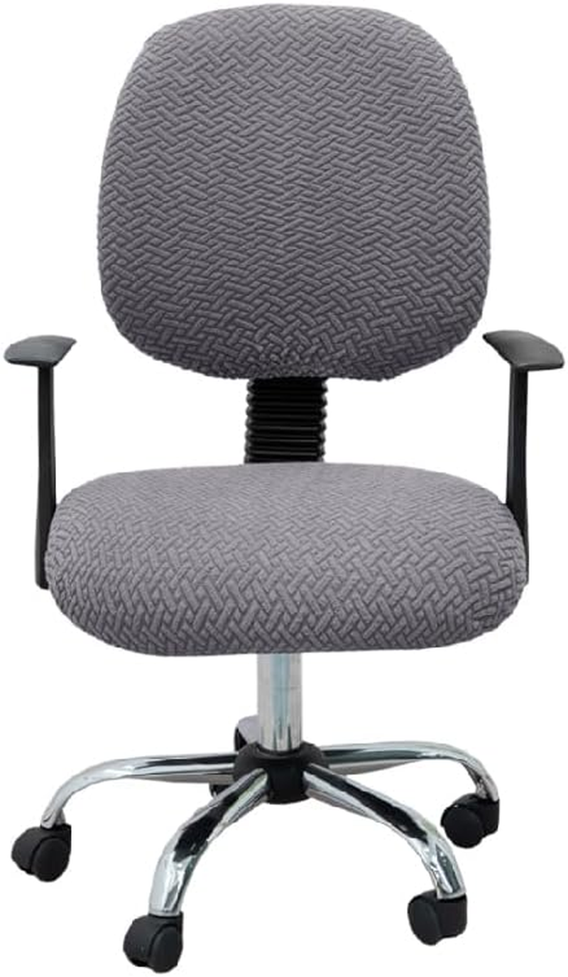 Hyper Cover 2-Pieces Jacquard Office Chair Cover (Black) - Stretchable Office Chair Seat Cover and Back Cover Slipcovers for Office Chair Durable, Washable, Easy Fit Office Chair Covers