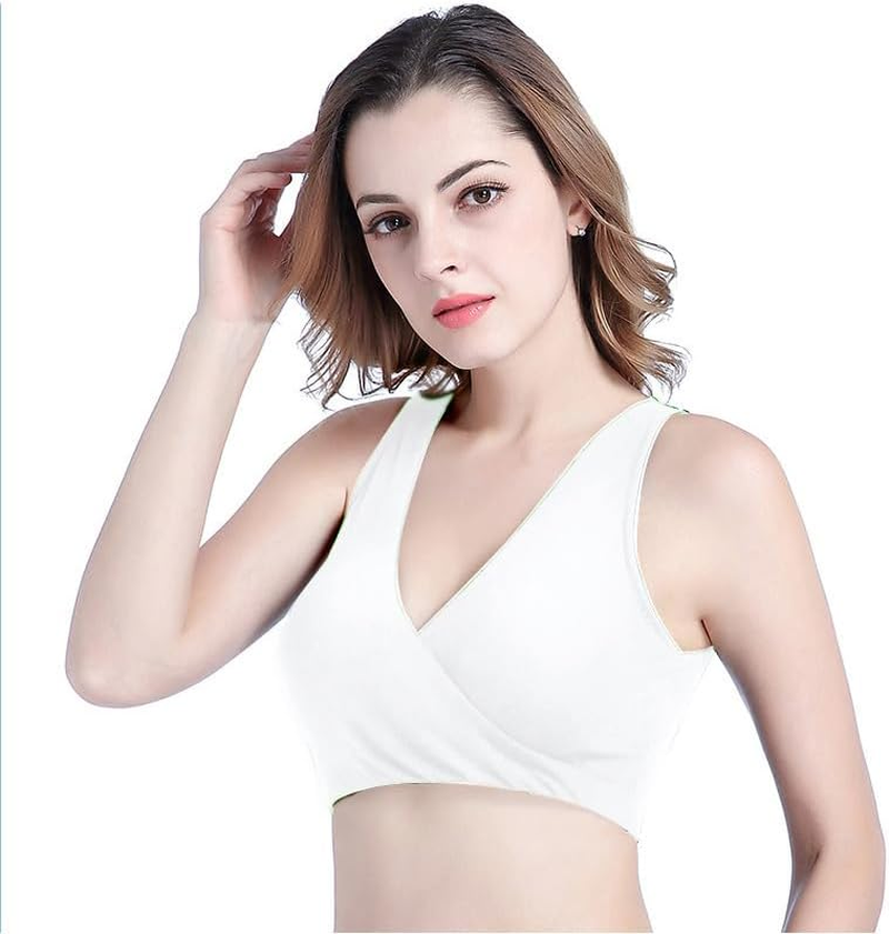 Maternity Nursing Bra, Wireless Cotton Sleep Bralette, Grey image number 3