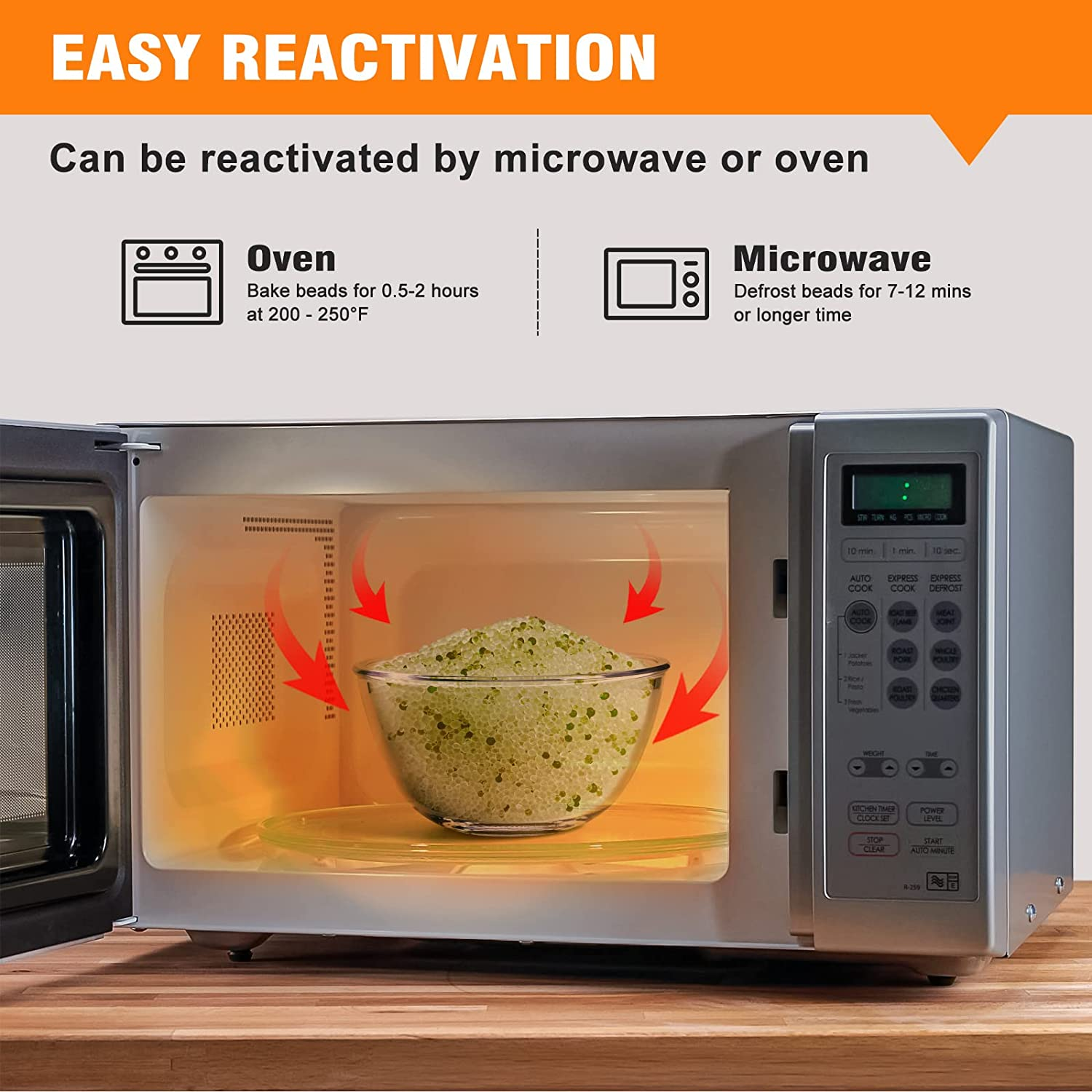 Durimoiy 5.2 LBS Silica Gel Beads Reusable Indicating Desiccant Beads Silica Gel Desiccant for Electronic Drying, Cabinet Storage (Industry Standard 2-4 Mm) image number 3