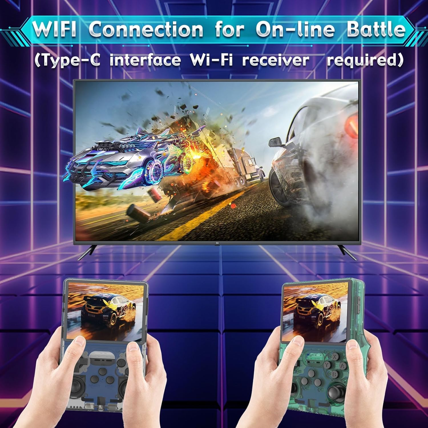 R40S Pro Handheld Game Console, 30000 HD Games Mini Portable Video Game Console, 3.5-Inch IPS Screen,256Gb Memory,Built in 45 Emulators,3800Mah Battery (Transparent Gray 256GB) image number 1