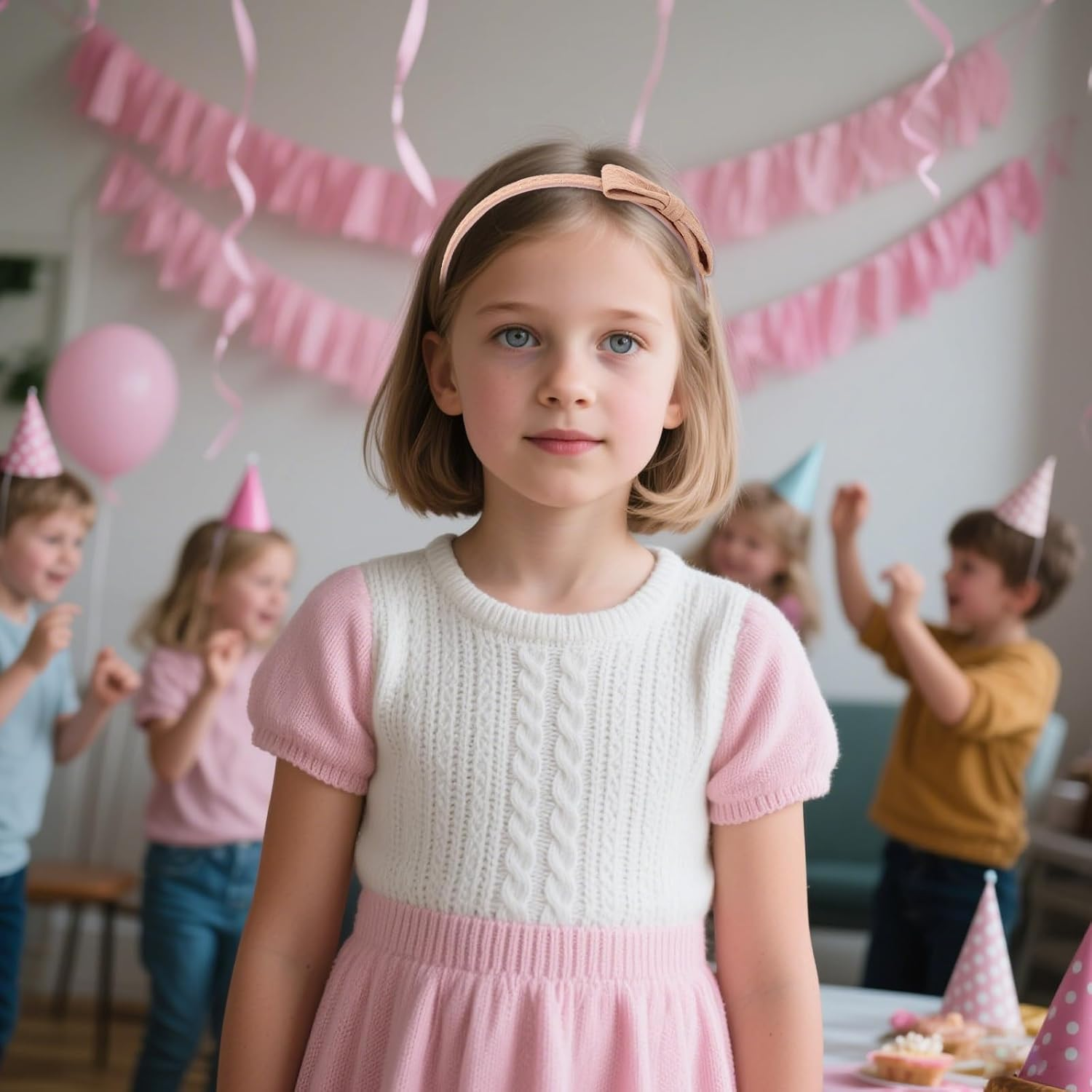 Bumlofa Set of 4 Fabric Bow Headbands, Rhinestone Decor & Texture Design for Headbands, Girls, Matching Hair Accessories for Parties & Everyday Looks, Elegant Headband image number 3