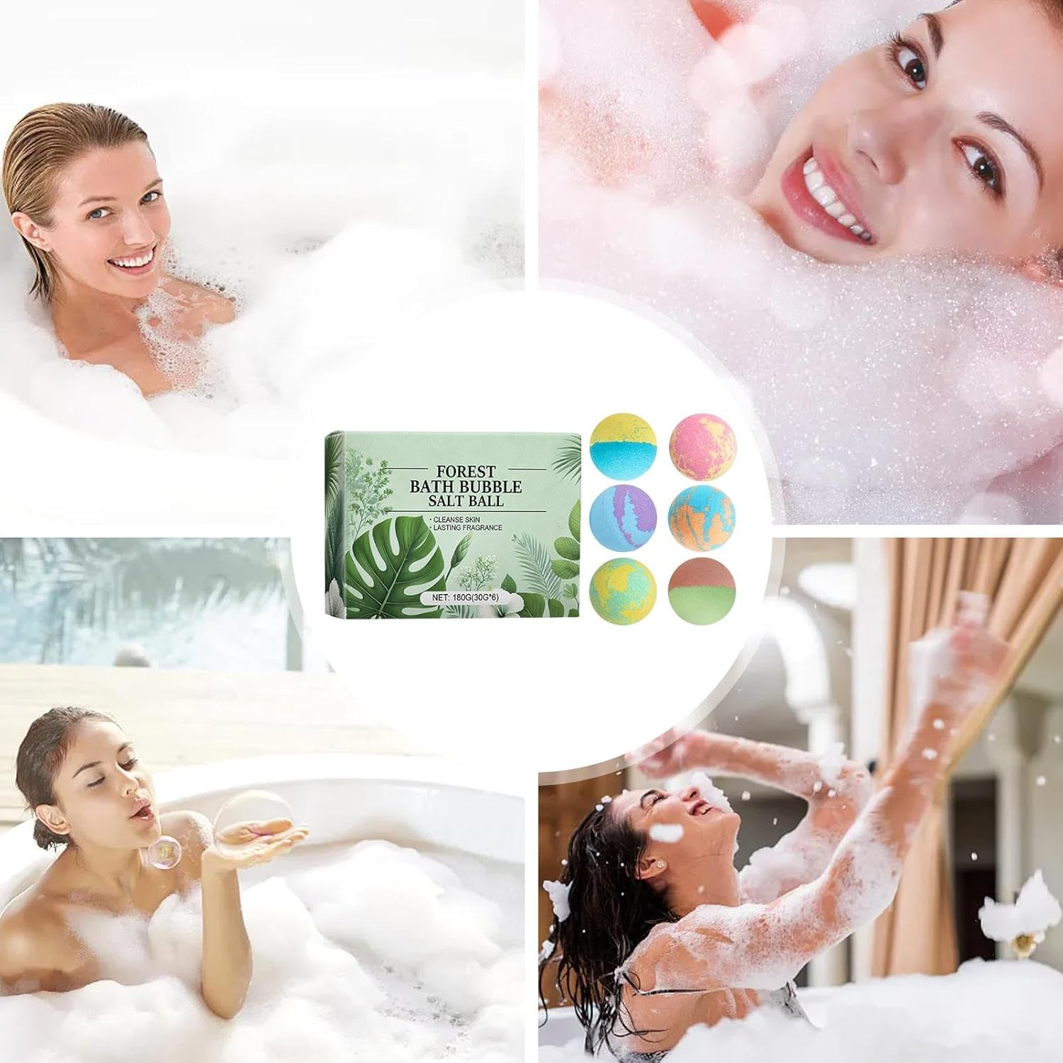 SVCEQZE Shower Ball | Small Shower Bombs,Bath Balls Bubbles, Moisturizing Bath Balls for Skin Smoothing with Long-Lasting Natural Fragrance image number 2