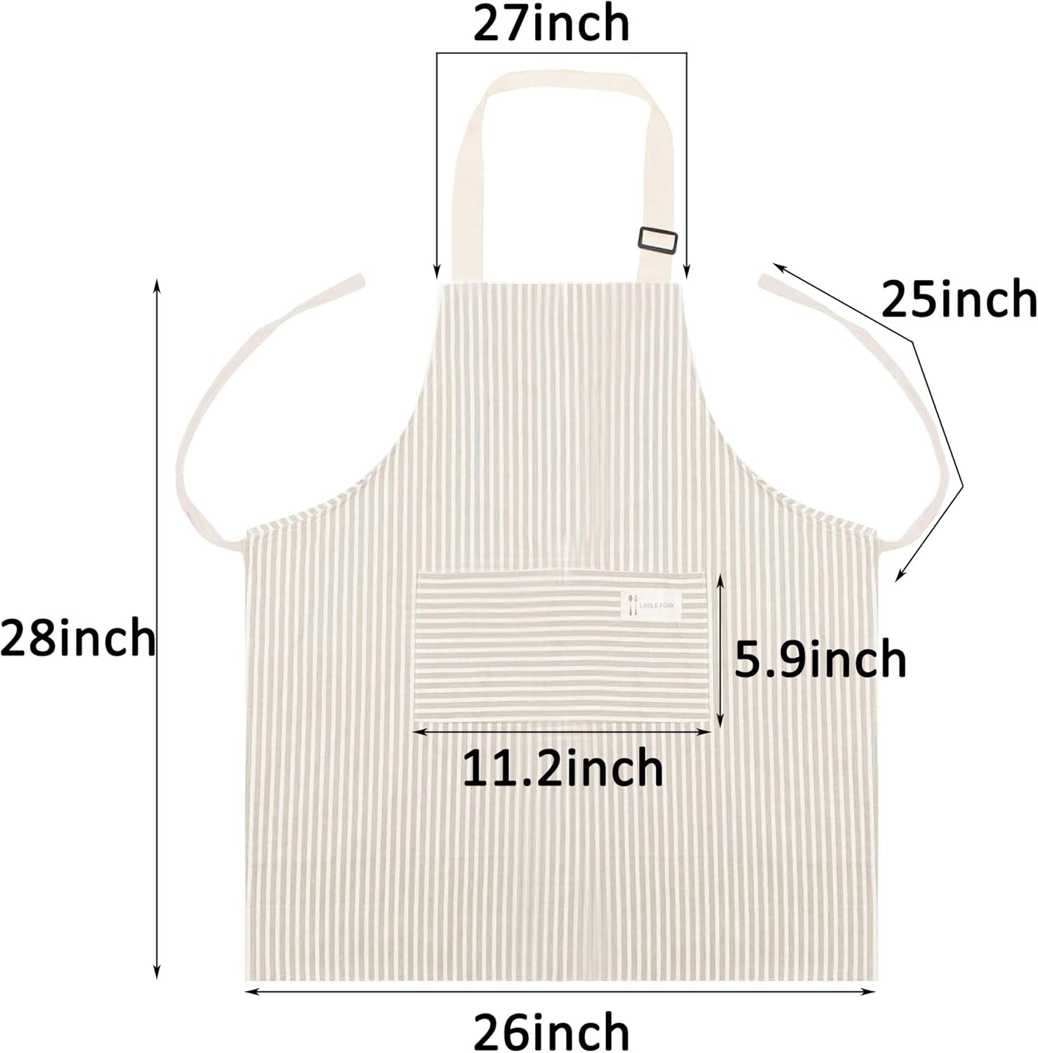 Lofekea Apron, 2 Pack Kitchen Cooking Aprons, Adjustable Bib Chef Apron with 2 Pockets for Men Women image number 3