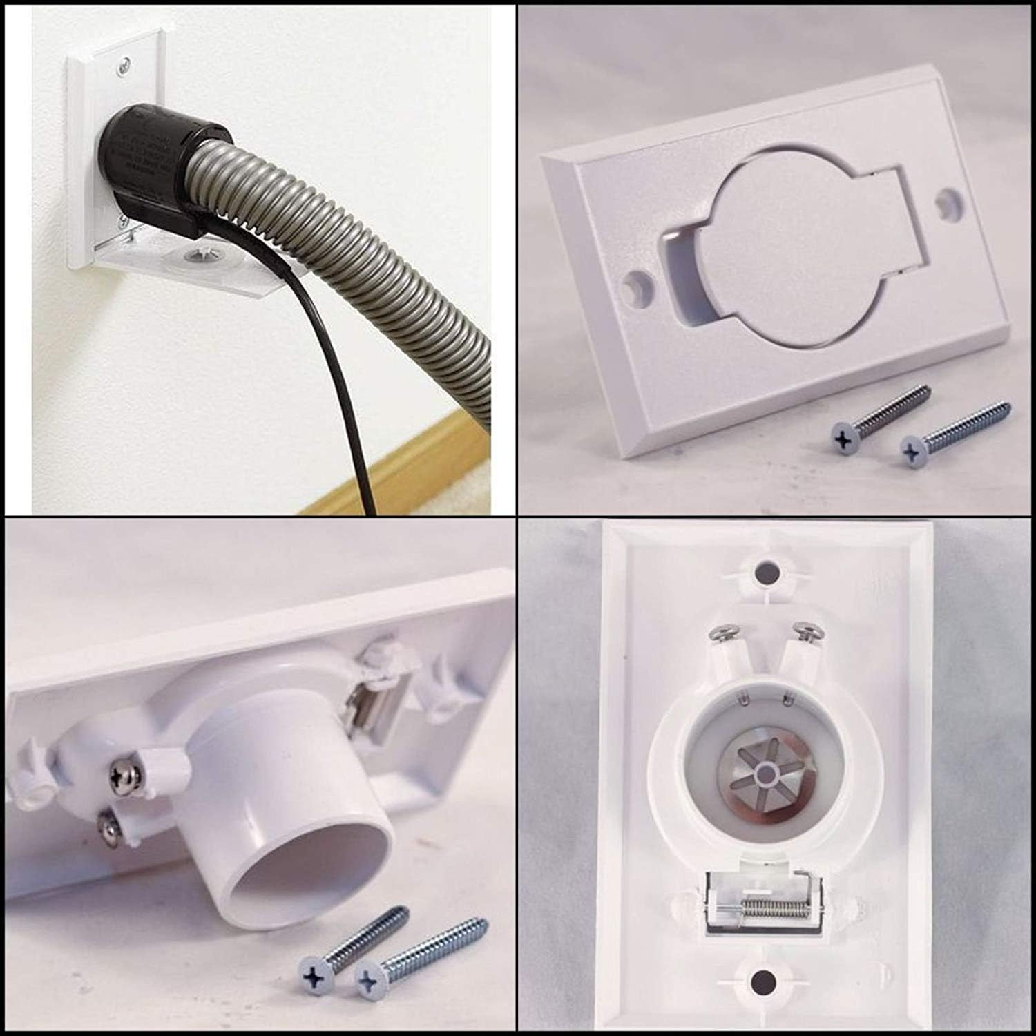 (2) Central Vacuum White Inlet Valves for Beam Central Vac - White round Door image number 3