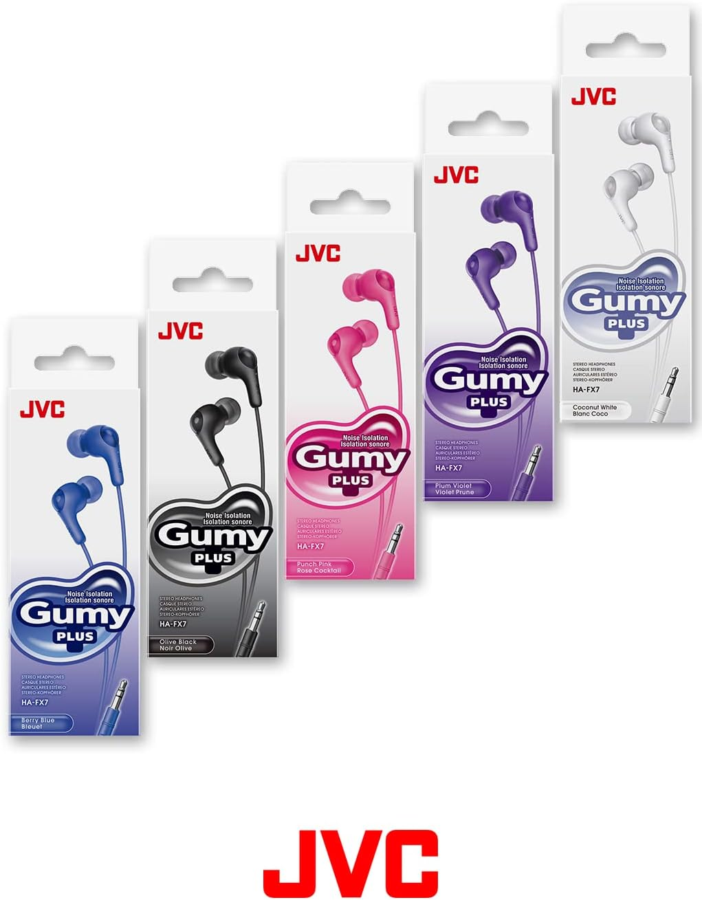 JVC Gumy in Ear Earbud Headphones, Powerful Sound, Comfortable and Secure Fit, Silicone Ear Pieces S/M/L - HAFX7W (White) image number 5
