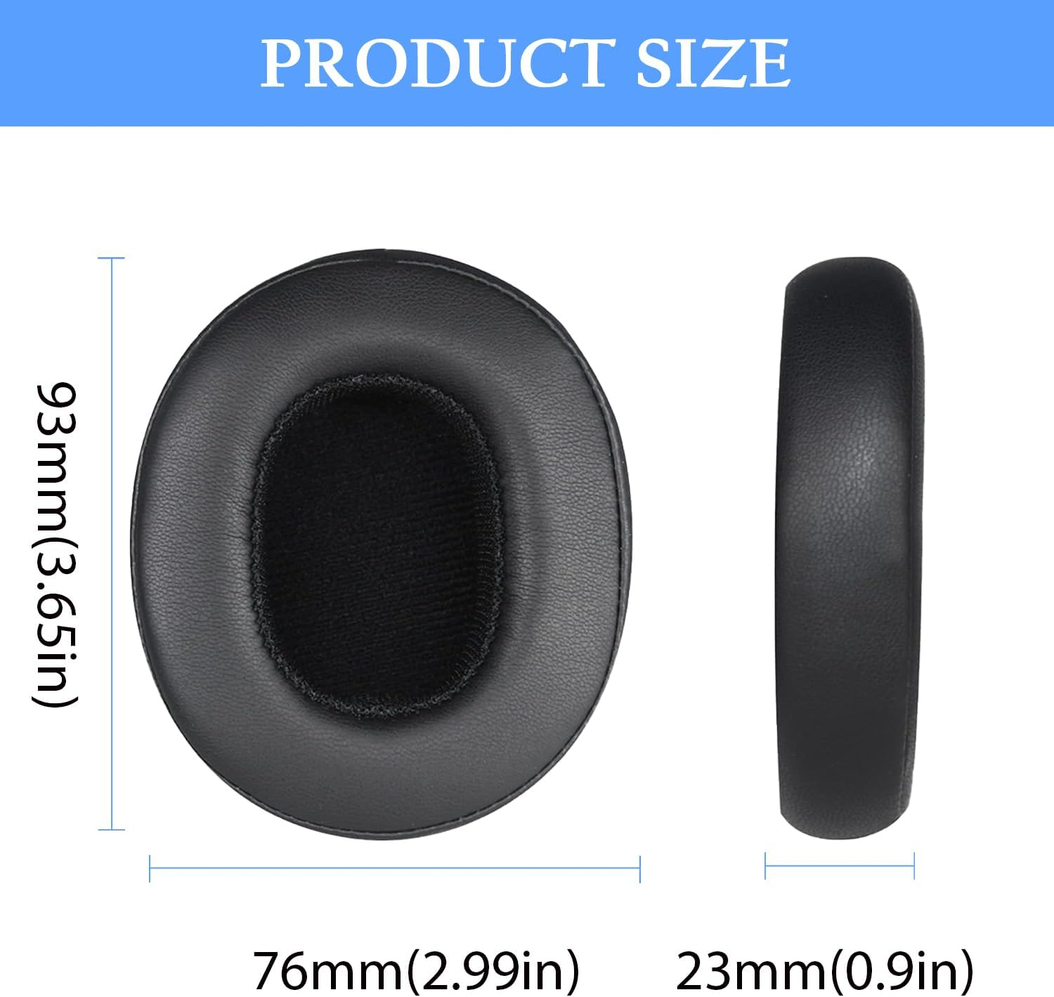 Adhiper Hesh ANC Replacement Ear Pads for Skullcandy Crusher Wireless/Crusher Anc/Crusher Evo,Hesh Evo/Hesh 3,Venue ANC Headphones,Crusher Evo Headphone Earpad Ear Cushions with Protein Leather(Black) image number 6