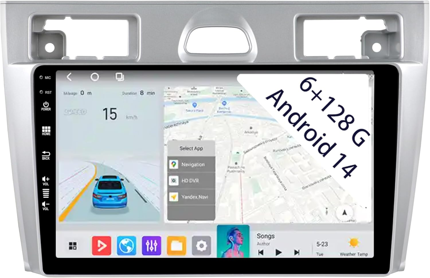 [6+128GB] Keconsing 9" Android 14 Autoradio for Ford Fiesta 2006 2007 2008 2009 2010 2011 Radio Carplay, Wireless Car Play GPS Auto Navi Screen Bluetooth Navigation Player Stereo Touchscreen image number 1