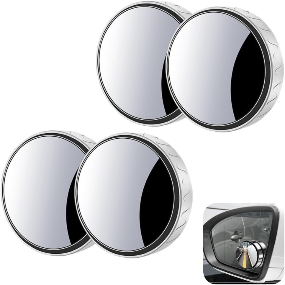 Aknebriax 2 Pairs (4-Pack) Car Blind Spot Mirror, round HD Suction Cup Blind Spot Mirrors,Enhanced Side Visibility, Secure Non-Adhesive Mounting for All Vehicles.(Silver) image number 5