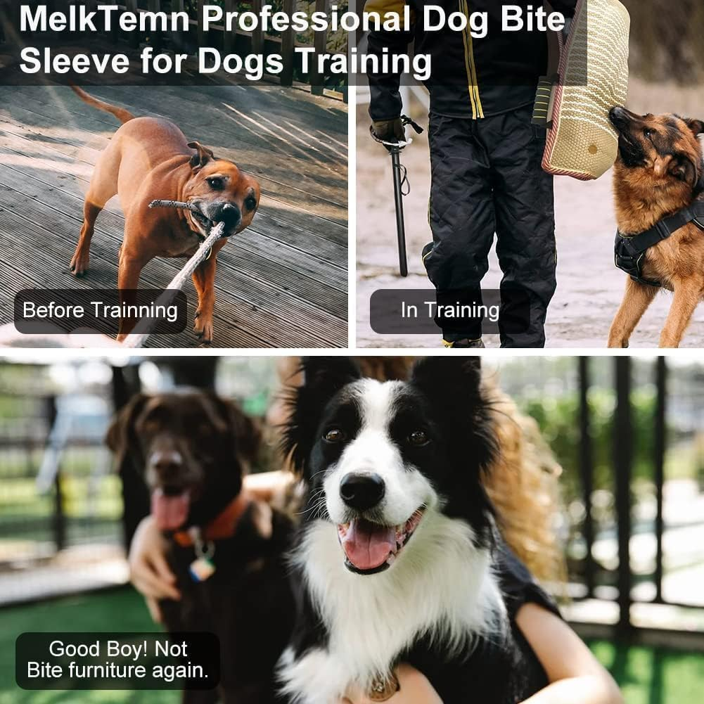 LIODUX Dog Bite Training Set - Sleeve, Pillow Tug Toy, Training Stick - Professional Equipment for K9, Puppy, Interactive, Fetch