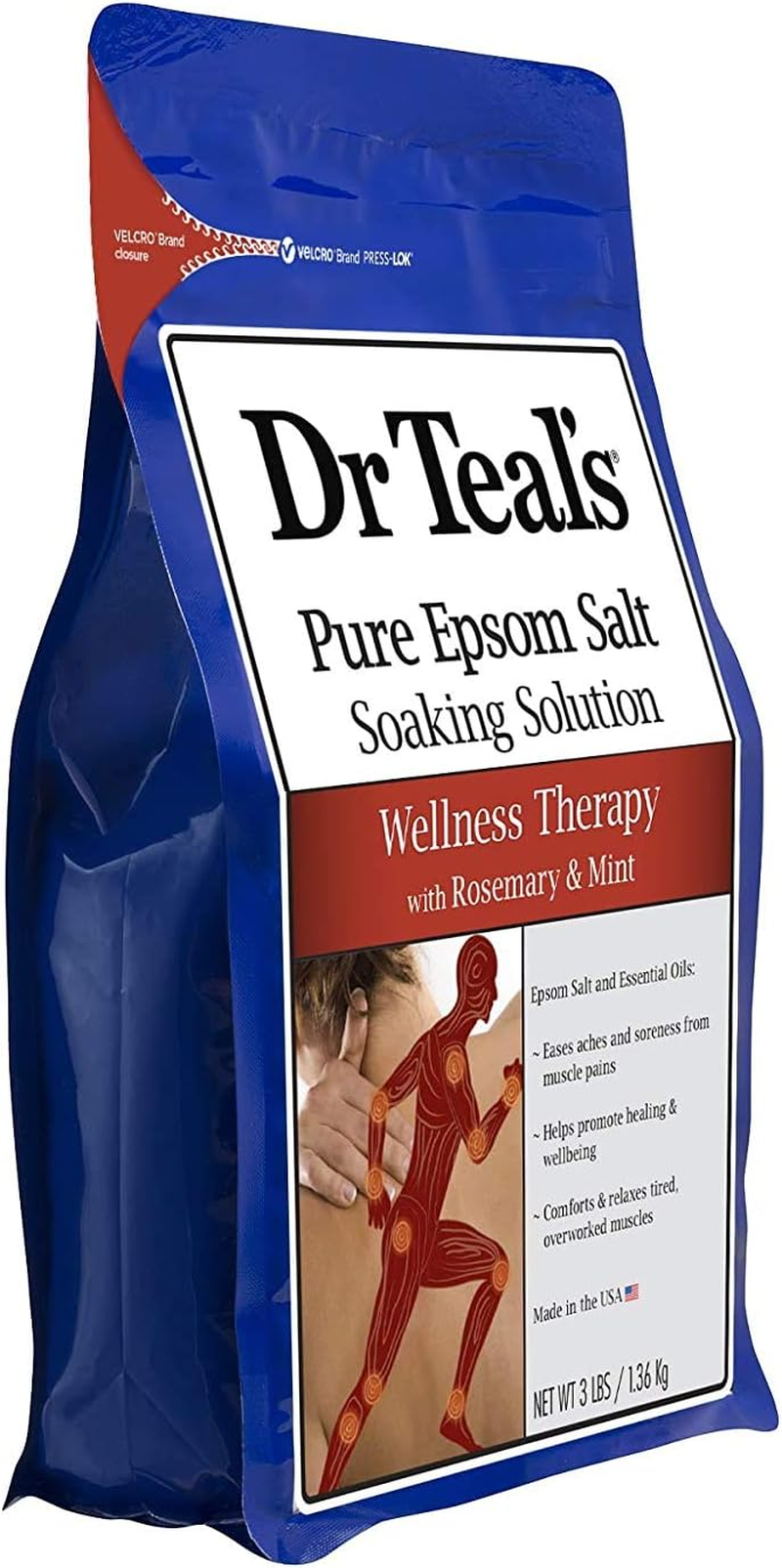 Dr. Teal'S Rosemary & Mint Bath Soak Gift Set (4 Pack, 3Lbs Ea.) - Wellness Therapy Soaking Solution Eases Aches & Pains and Promotes Healing for Overworked Muscles - at Home image number 3