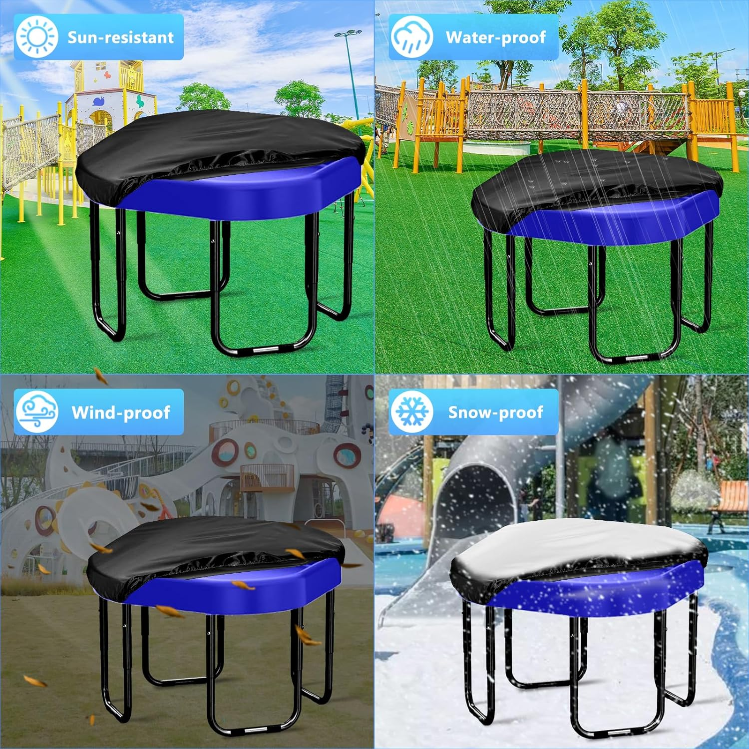 Kovshuiwe Universal Tuff Tray Cover 100X100X10Cm - Black - Waterproof - Lightweight - anti Mould Resistant - Universal Fit to Any Tuff Tray Size image number 2