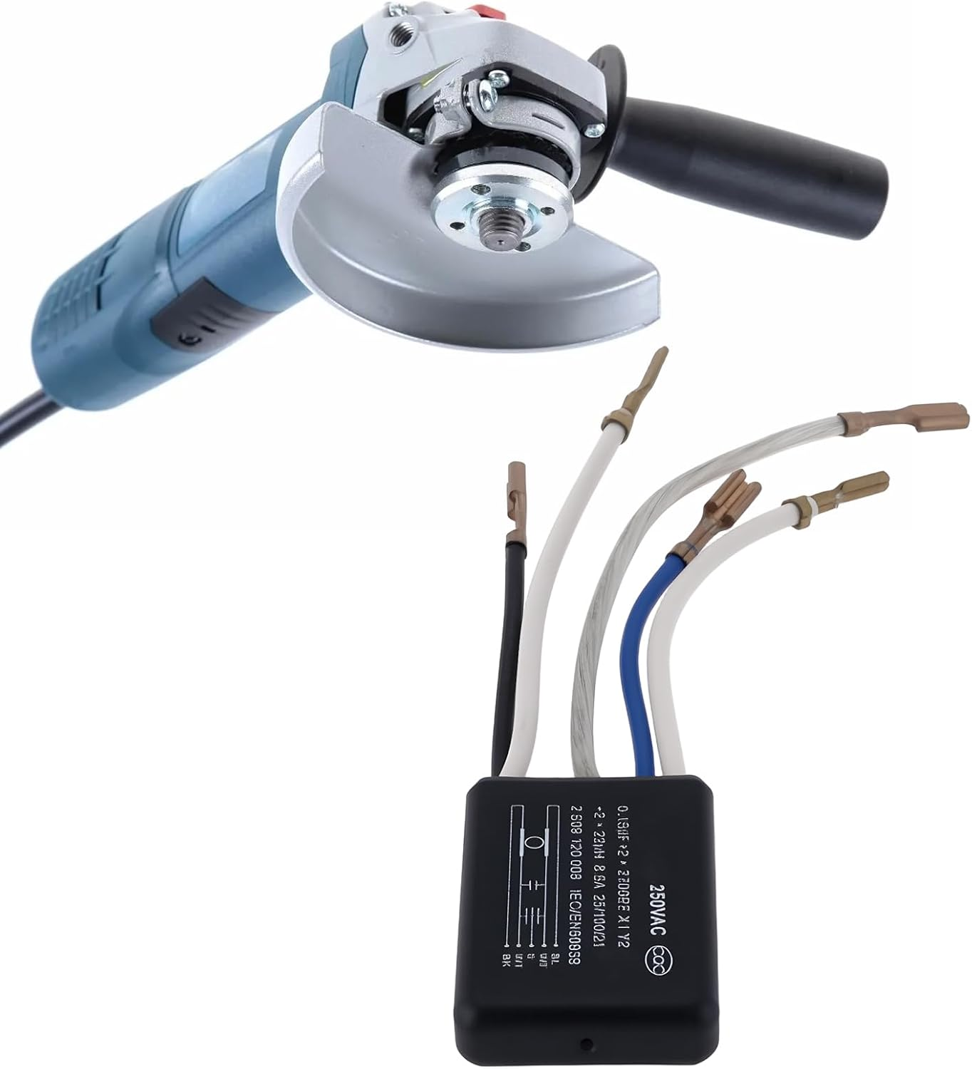 Suppression Filter Capacitor 2609120008 250V/8.5A Compatible with Bosch GEX/GWS image number 1