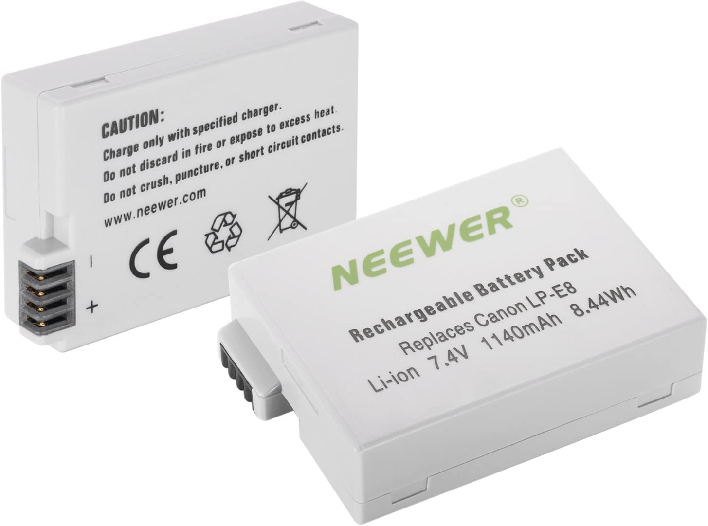 Neewer BG-E8 Replacement Battery Grip for Canon EOS 550D 600D 650D 700D Rebel T2I T3I T4I T5I DSLR Cameras, Comes with 2-Pack 1140 Mah LP-E8 Replacement Li-Ion Battery and Dual USB Battery Charger image number 1