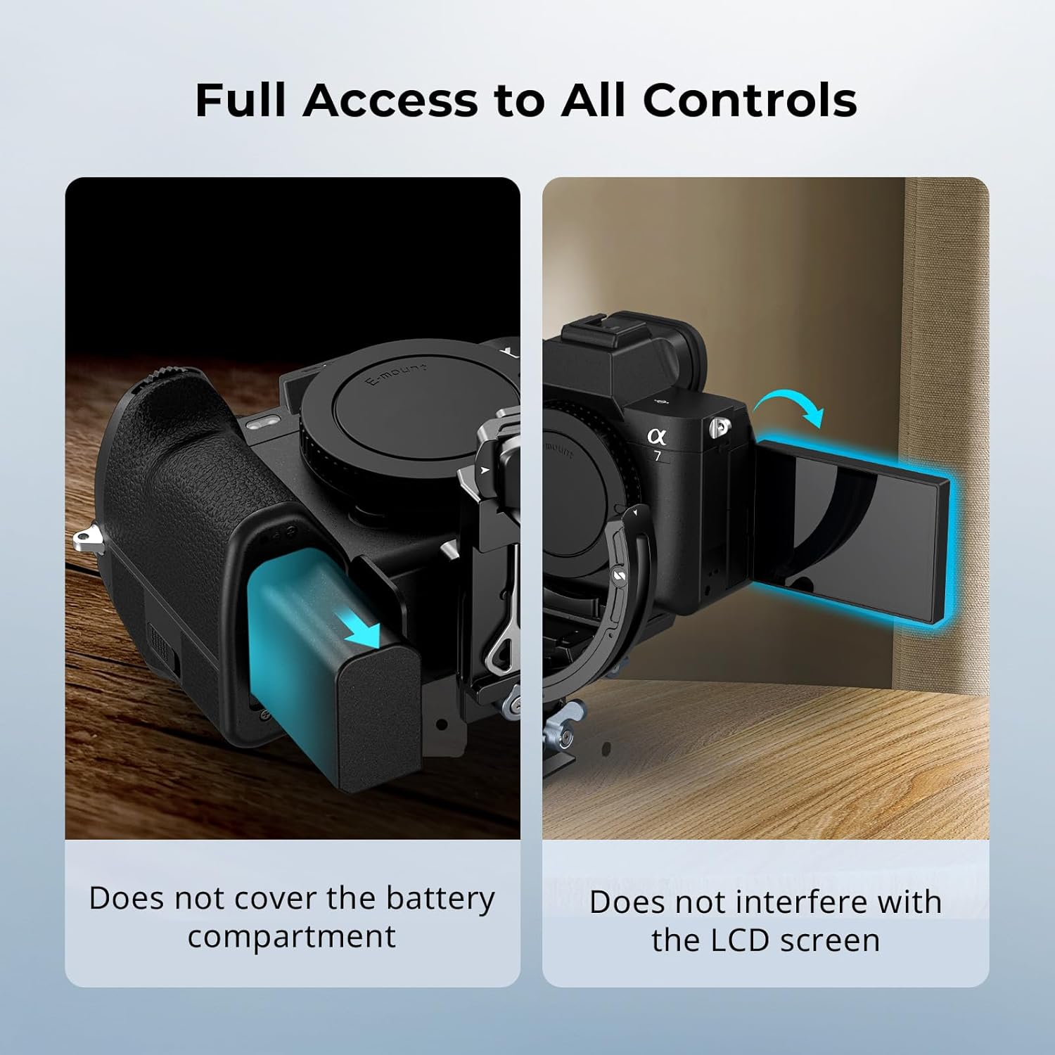 Smallrig Horizontal-To-Vertical Mount Plate Kit for Mirrorless Cameras, for Sony, for FUJIFILM, for Nikon, for Canon, Tripod Mount Ring Lens Mount with Arca Type Quick Release Plate - 4349 image number 1