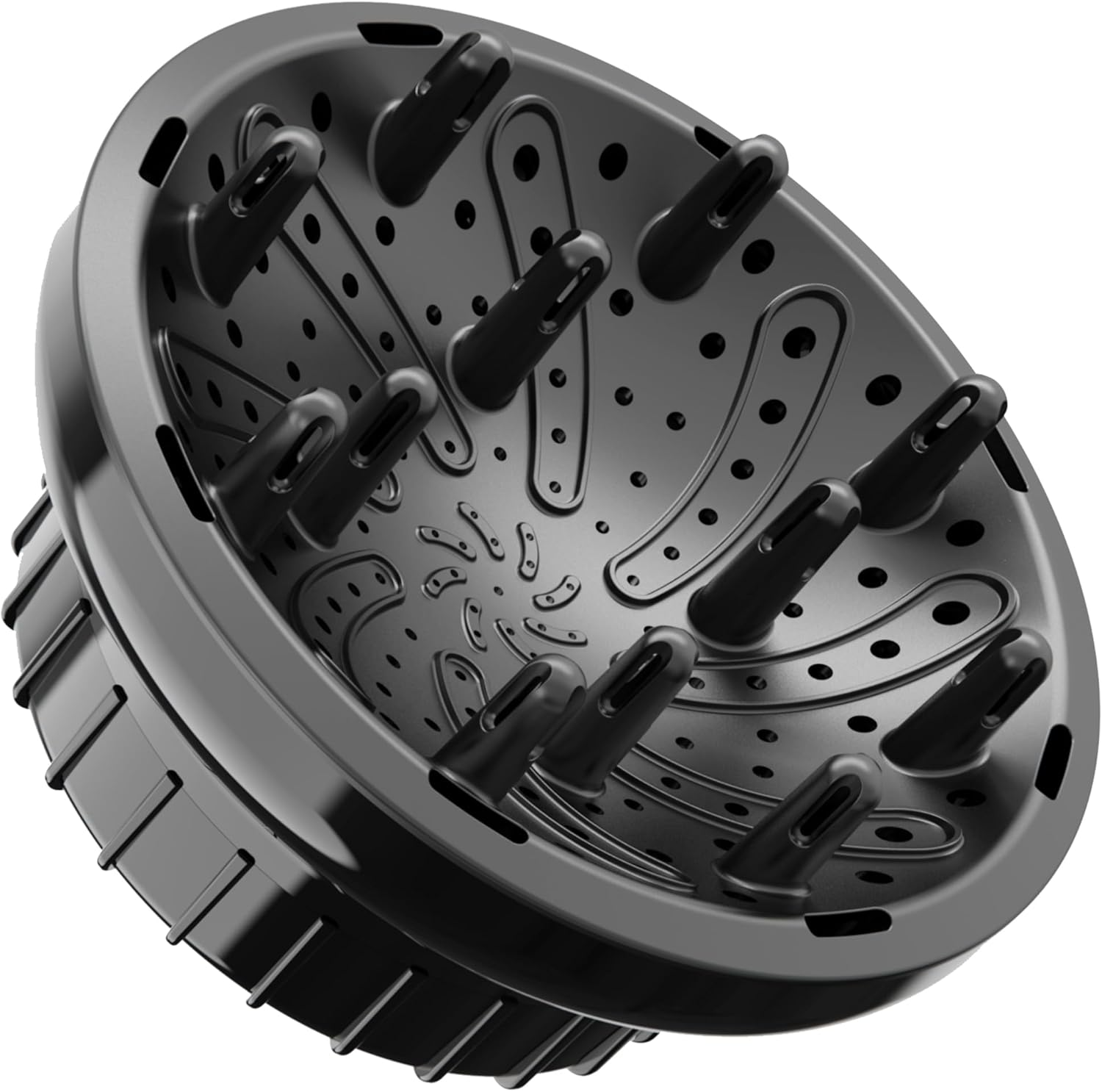 WPESI Diffuser Attachment for Hair Dryer,Hair Dryer Diffuser, Hair Diffuser Adaptable for Blow Dryers with D-1.4-Inch to 2.4-Inch for Curly or Wavy Hair,(Black) image number 2