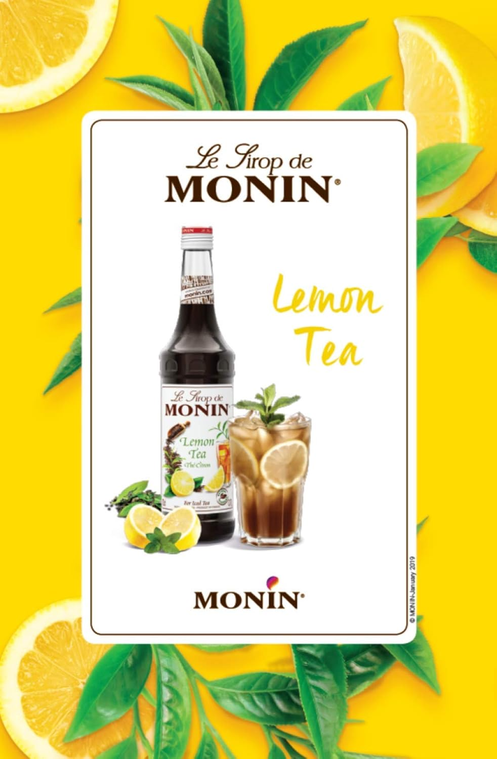 MONIN Lemon Tea Syrup, Balanced Lemon and Tea, Gluten-Free, Vegan, Non-Gmo, 700 Ml, Lemon Tea image number 4