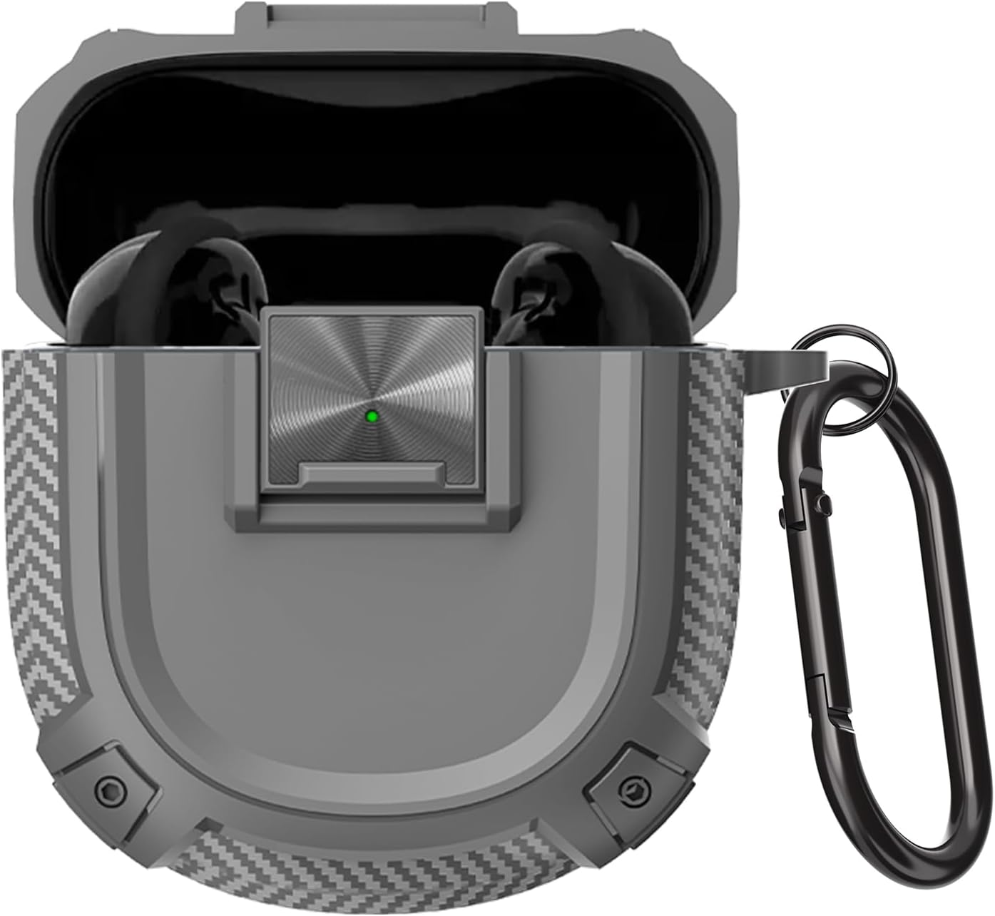 For Bose Quietcomfort Ultra 2Nd Gen/Quietcomfort Ultra/Quietcomfort Earbuds 2 Protective Case, Stylish Carbon Fiber Pattern and Safety Lock Button Design (Gray) image number 4