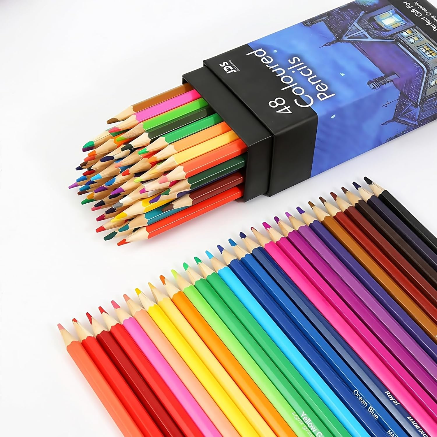 Colored Pencils for Adult Coloring Books 48 Count Art Drawing Pencils Soft Core Ideal for Drawing Blending Shading, Color Pencils Set Adults Kids Beginners (48 Colors) image number 3