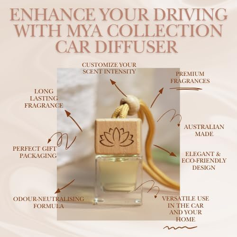 Mya Collection Sandalwood Patchouli Vanilla Luxury Car Diffuser with Vent Clip | Long Lasting Car Scent Air Freshener | Sandalwood, Patchouli, Vanilla Premium Fragrance Oil image number 5