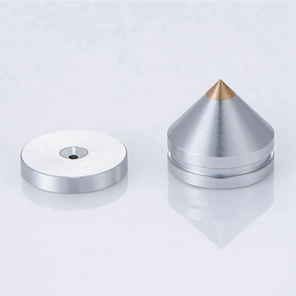Ysyaxsyt 4Set Hifi Audio Foot Spikes Cone Floor Foot Nail Aluminum Alloy Speaker CD Cabinet Power Amplifier Computer(Silver)