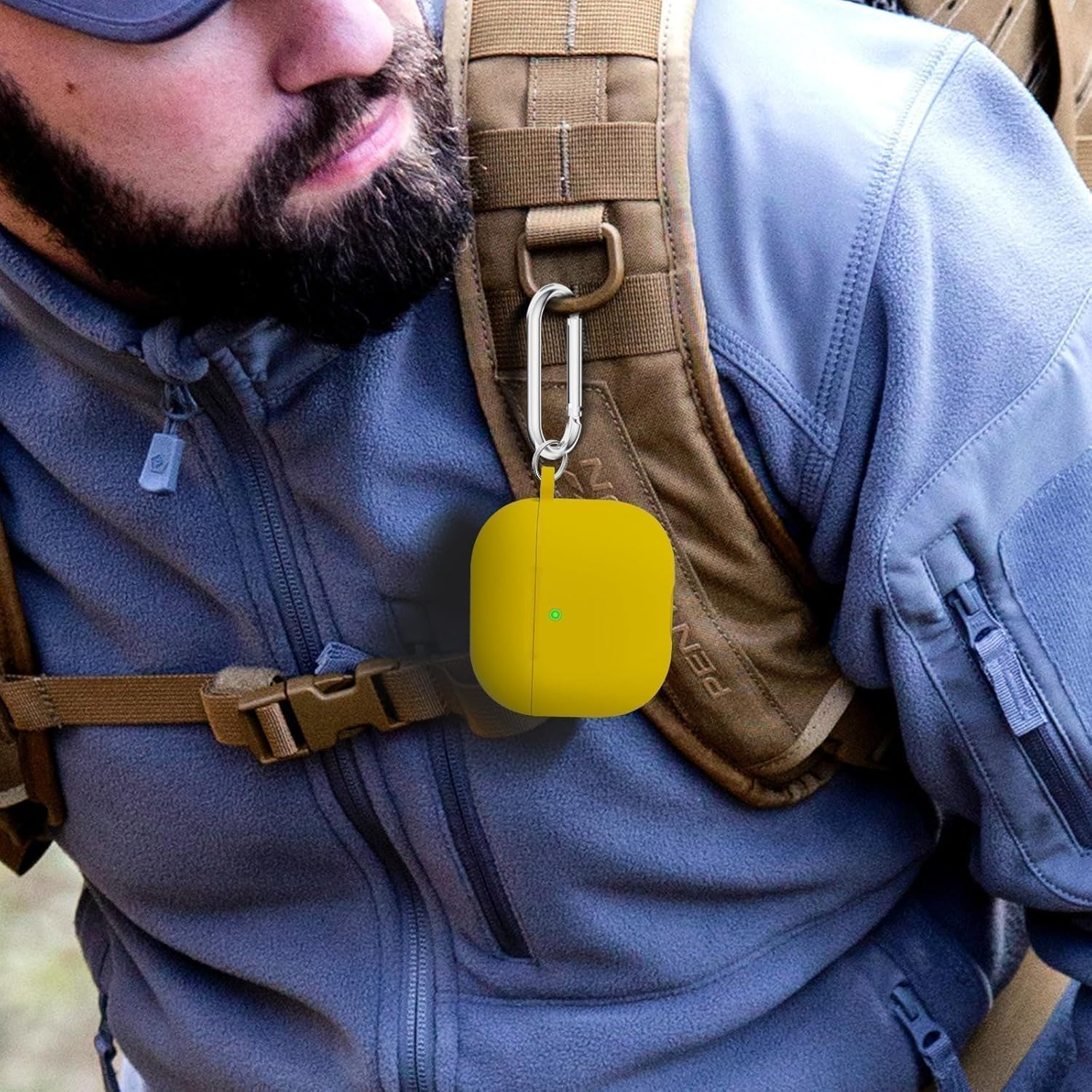 Premium Protective Case for Airpods 4Th Generation - Stylish & Durable Airpods Case with Keychain for Air Pod & Airpods Accessories（Yellow） image number 3