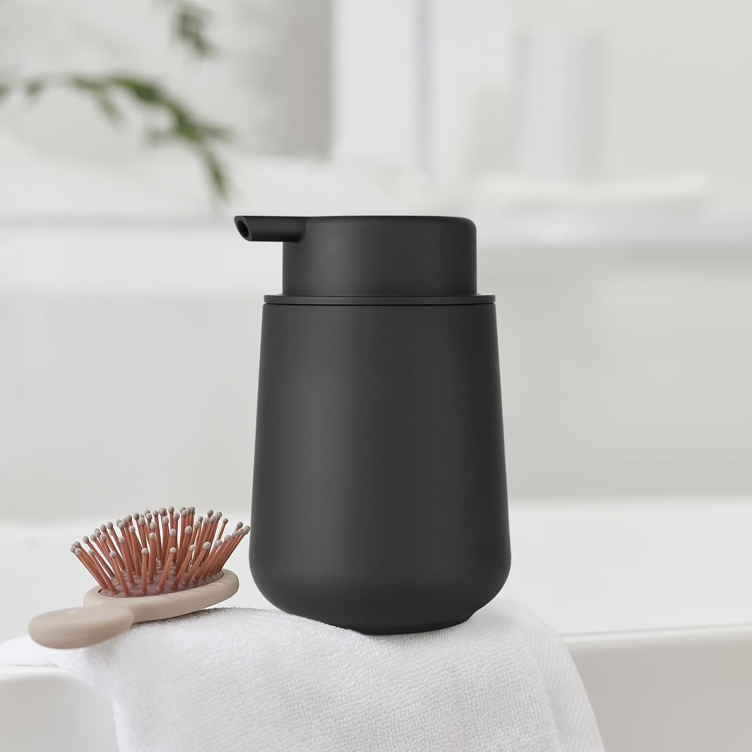 Richenda 12Oz Matte Black Ceramic Foaming Soap Dispenser &ndash; Refillable Lotion Pump Bottle for Bathroom & Kitchen image number 5