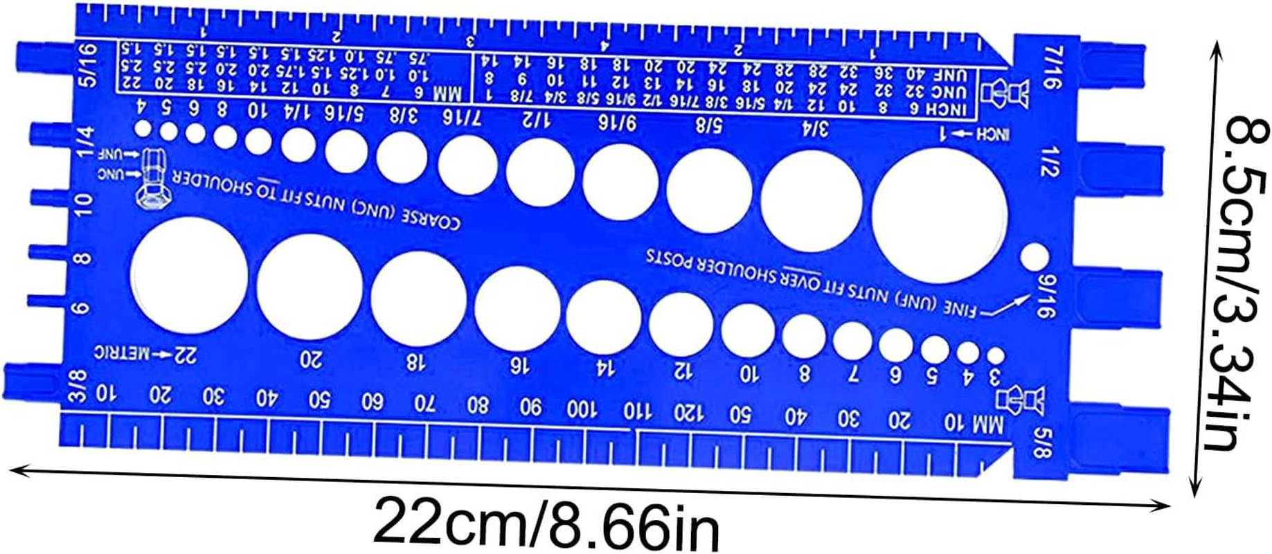 Nut and Bolts Thread Gauge - Screw Pitch Checker Panels, Portable Hand Measuring Tool Rack, Accurate Identification Display, Hardware Pack | Bolts Nuts Screws for Workshop Garage image number 3