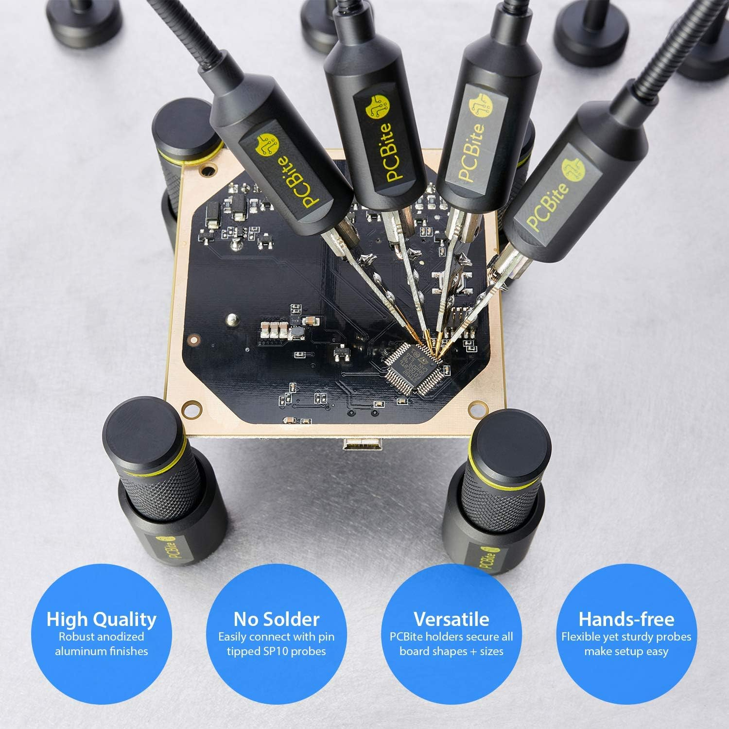 Kit with 4X SP10 Probes and Test Wires | Third Hand Tool | Rework Station | Helping Hands Soldering | Circuit Board Soldering Kit image number 3