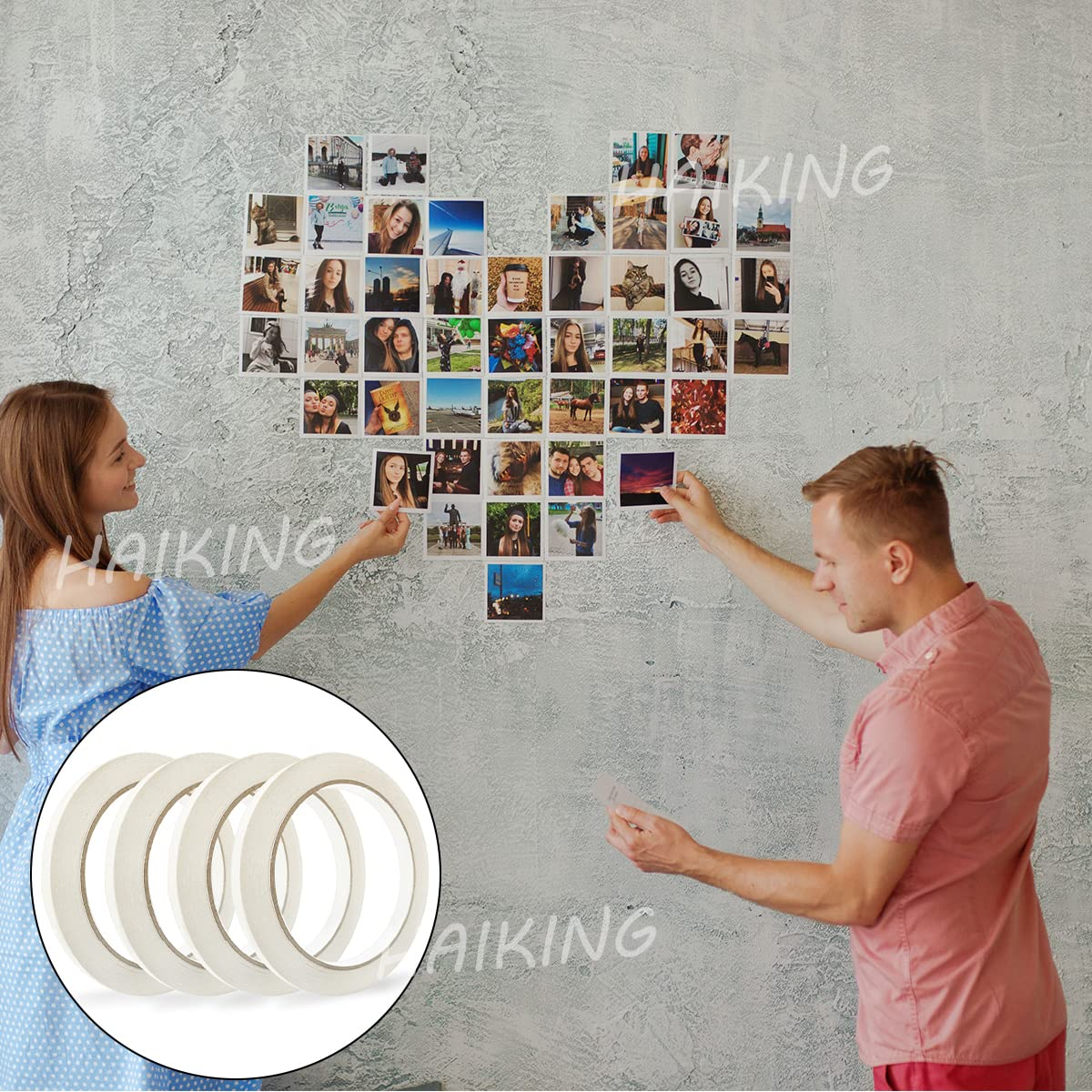 Sticky Craft Tape, 4 Rolls Double Sided Tape for Crafts, Card Making, Scrapbooking, Gift Wrapping (8Mm X 20M Each Roll)