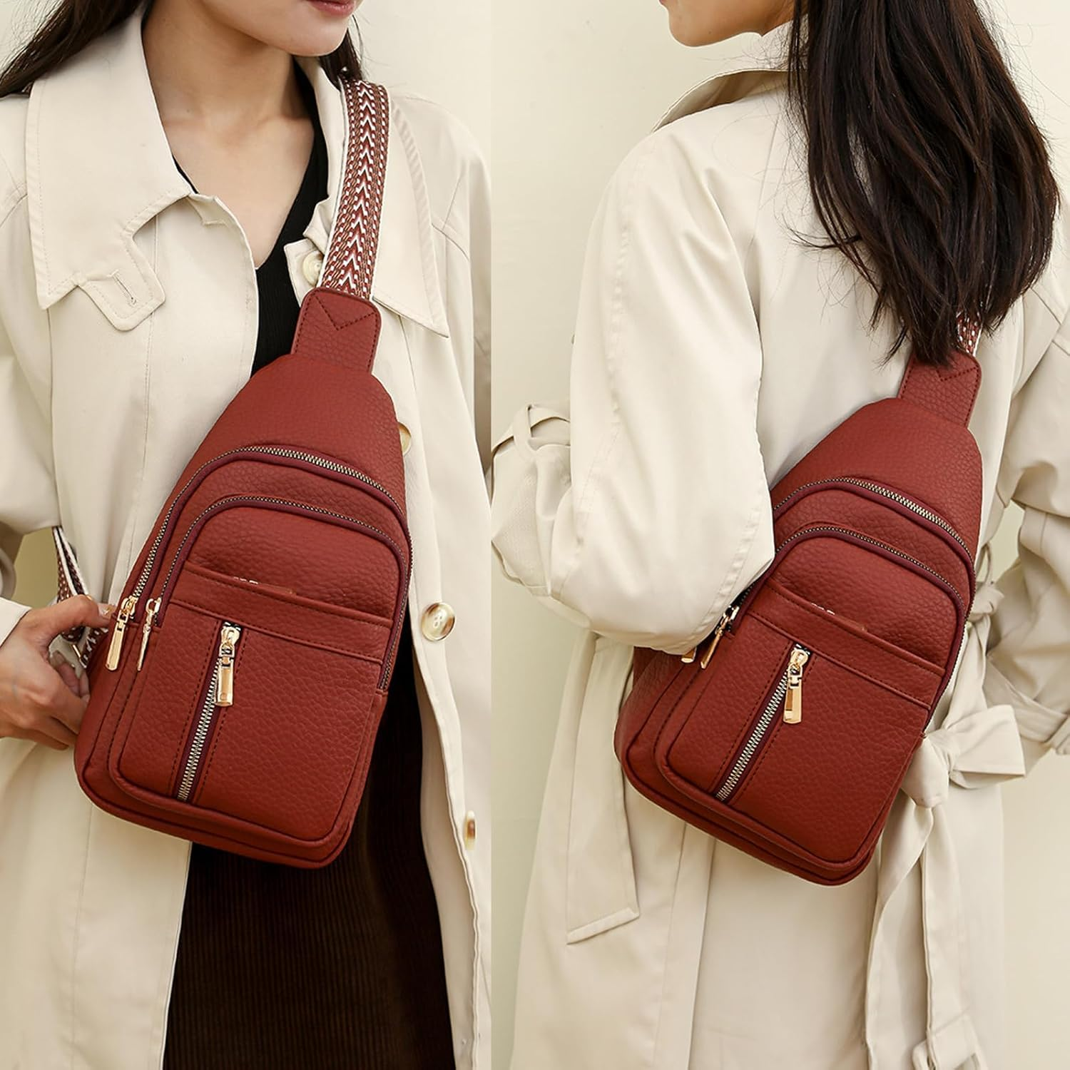 Wbougisay Crossbody Bag - Anti-Theft Embroidery Solid Color Crossbody Bag for Daily Travel - Black image number 4