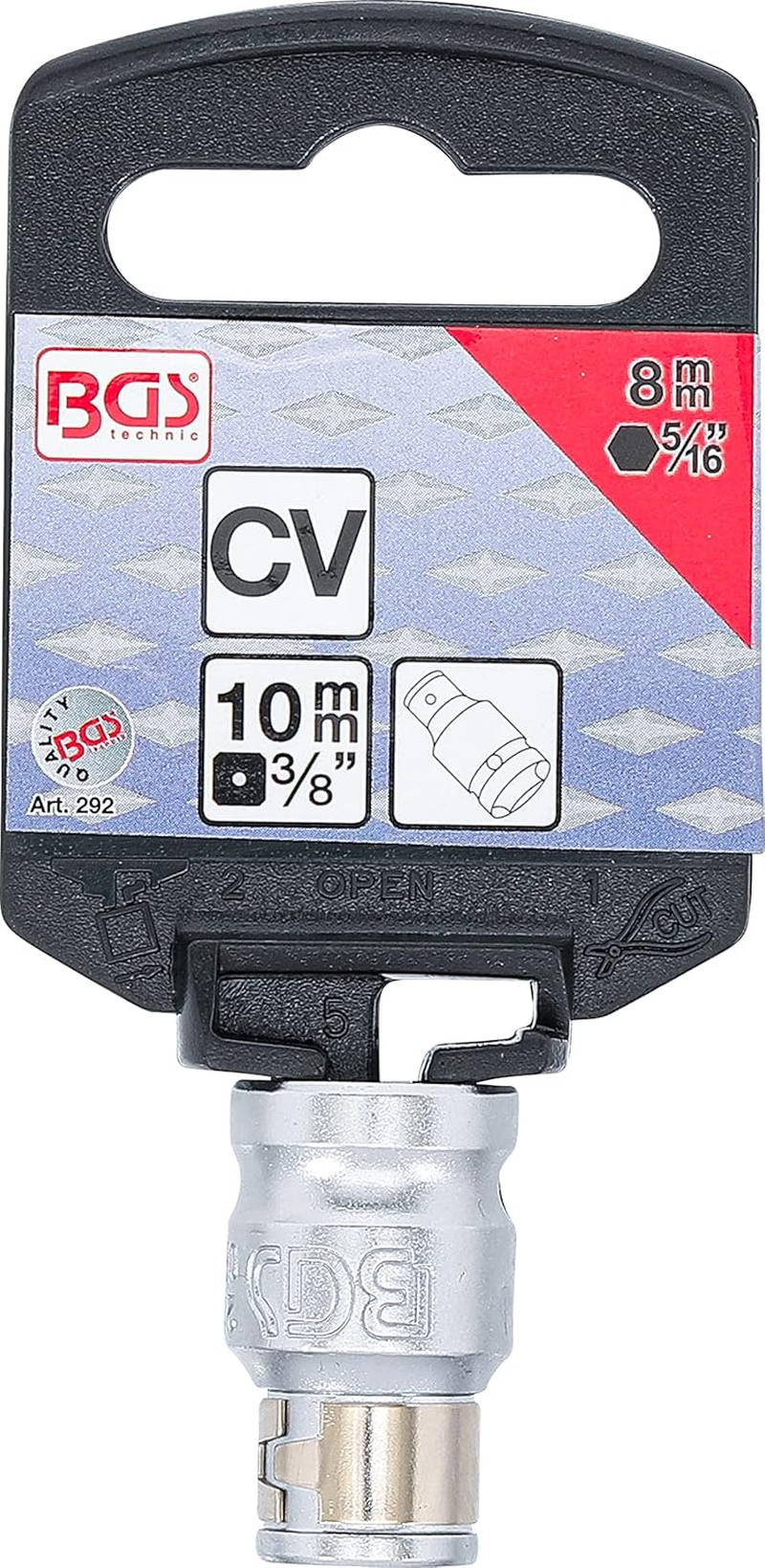 BGS 292 | Bit Adaptor with Retaining Ball | 10 Mm (3/8") Drive | Internal Hexagon 8 Mm (5/16") image number 5