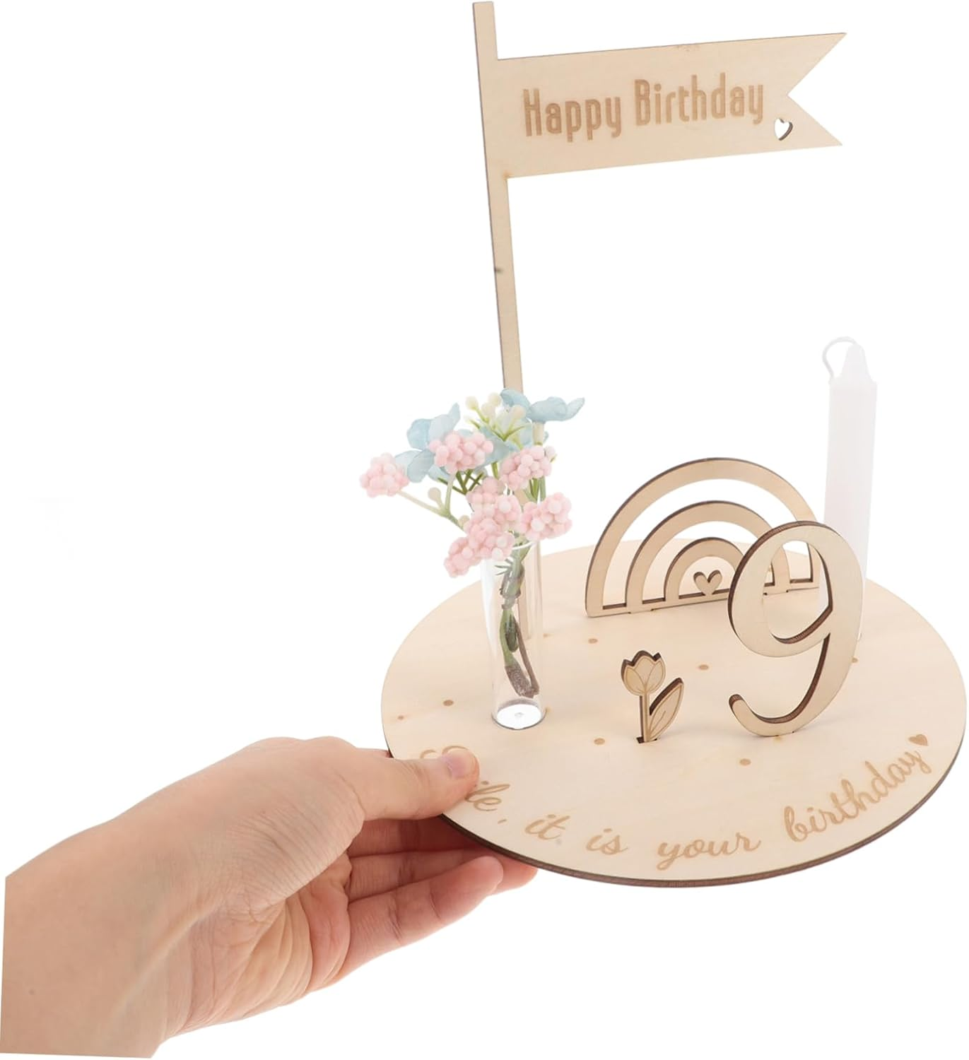 Newborn Milestone Sign Months Milestone Plate Wooden Birth Announcement Shower Favor Photo Prop for Boy Girl DIY image number 4