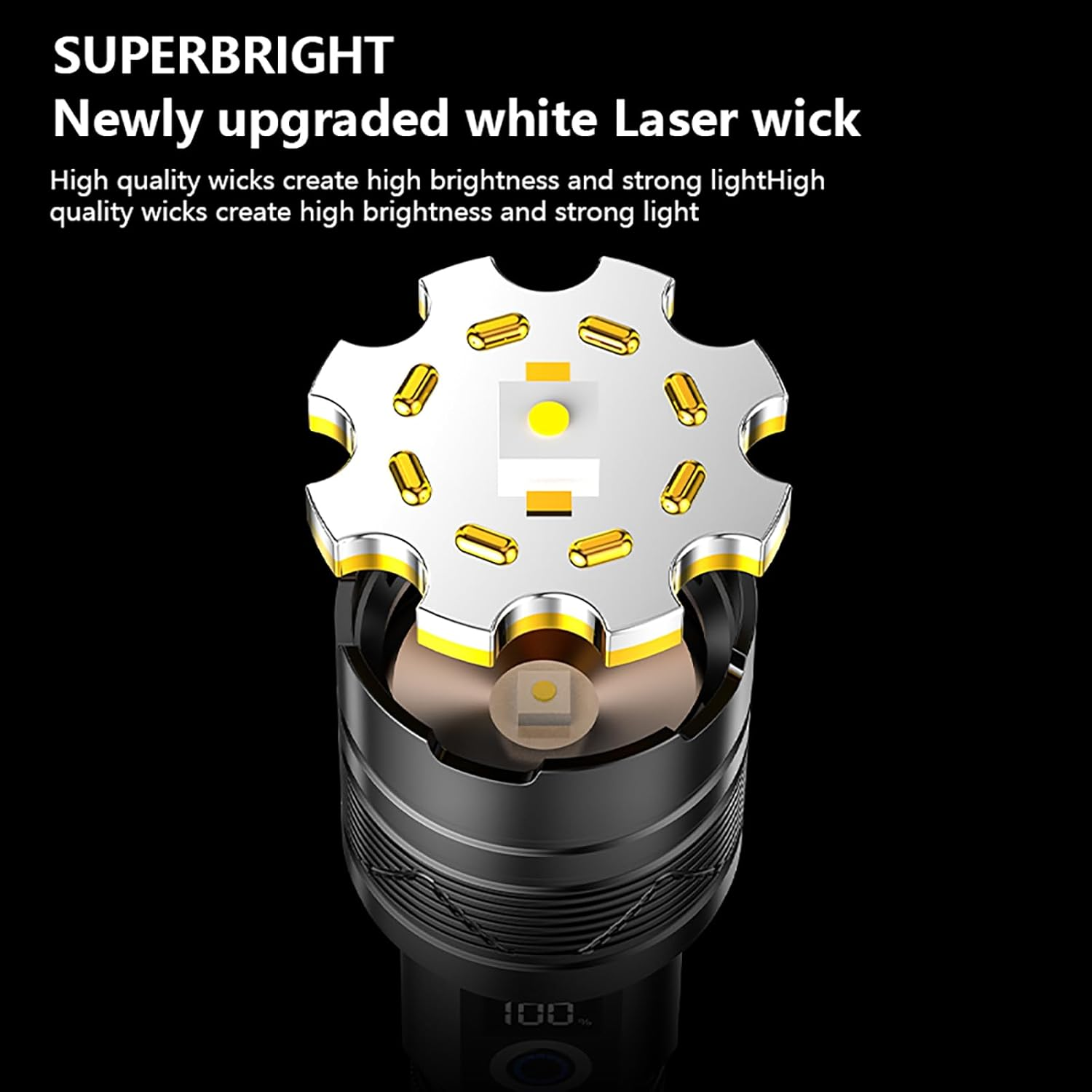 Torch, Tesansi Flashlight LED Torch Fast Charging 18000 Lumen Handheld Torch, Long Range 5000Ft, 5 Lighting Modes IPX7 Waterproof Torches Zoomable Long Shot Flash Light for Emergency Security Camping