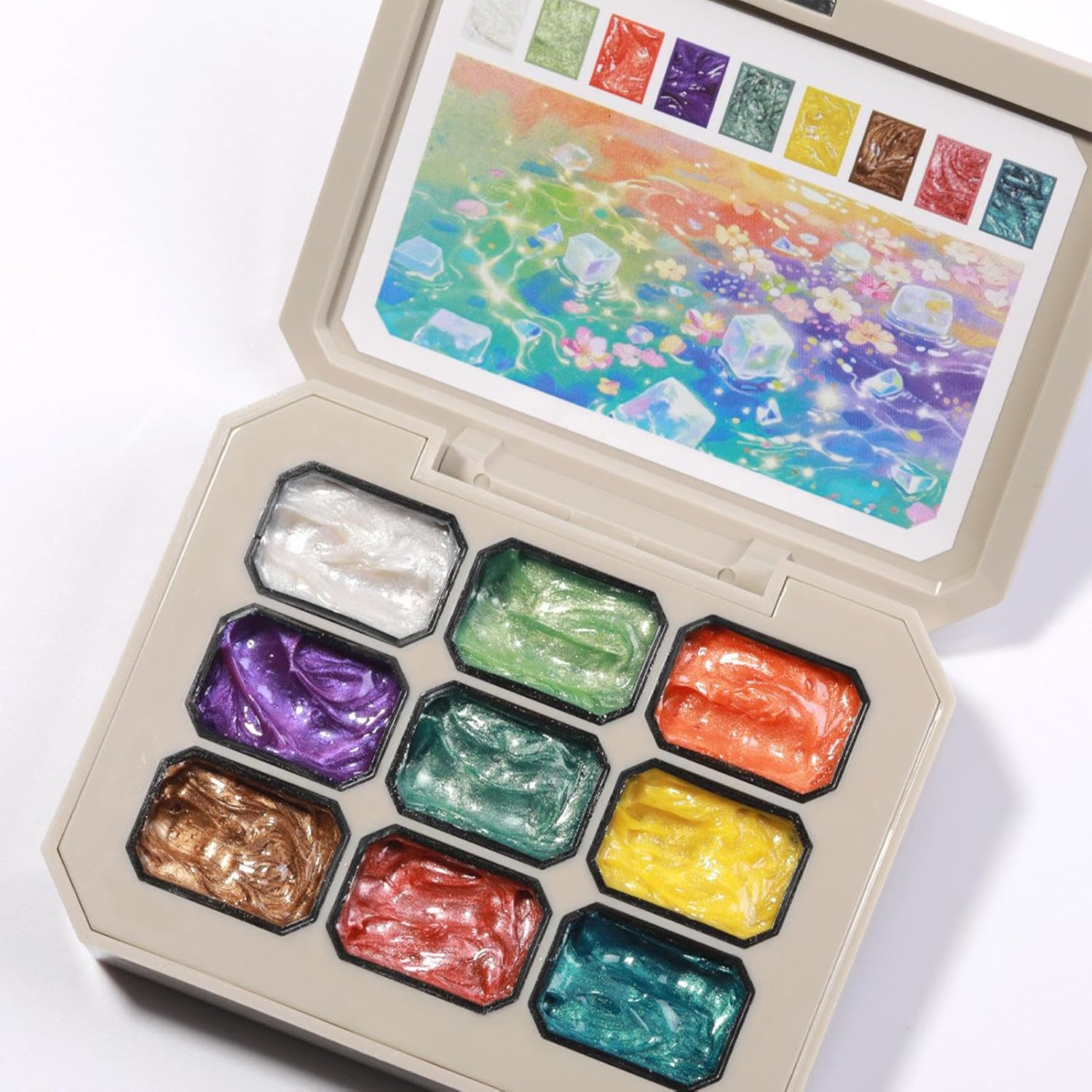 Nail Gel Palette, Gradient Painting Gel, 9-Color Polish Palette Accessories Nail Design Art Tools for Women Manicure Creation Painting image number 1