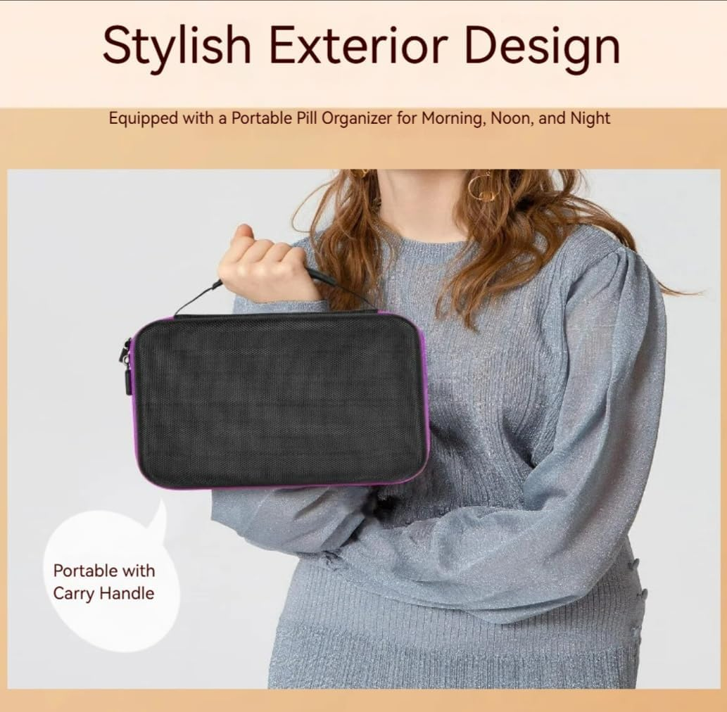 Monthly Pill Organiser & Pill Case 31-Day, 3 Times a Day Medicine Pill Organizer with Hard Shell & Pill Cutter, Weekly & Monthly Stickers image number 4