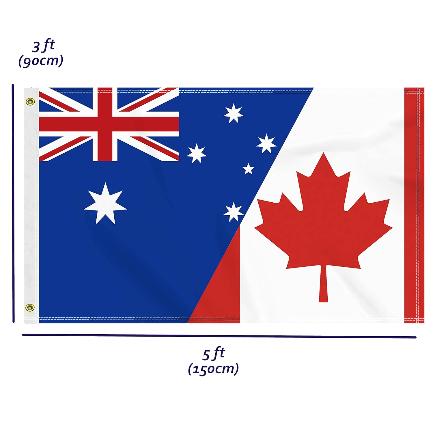 Large 3&times;5 FT Canada Australia Friendship Flag, Big Canadian 100D National Outdoor Banner,Decorgarden with Brass Gromment image number 2