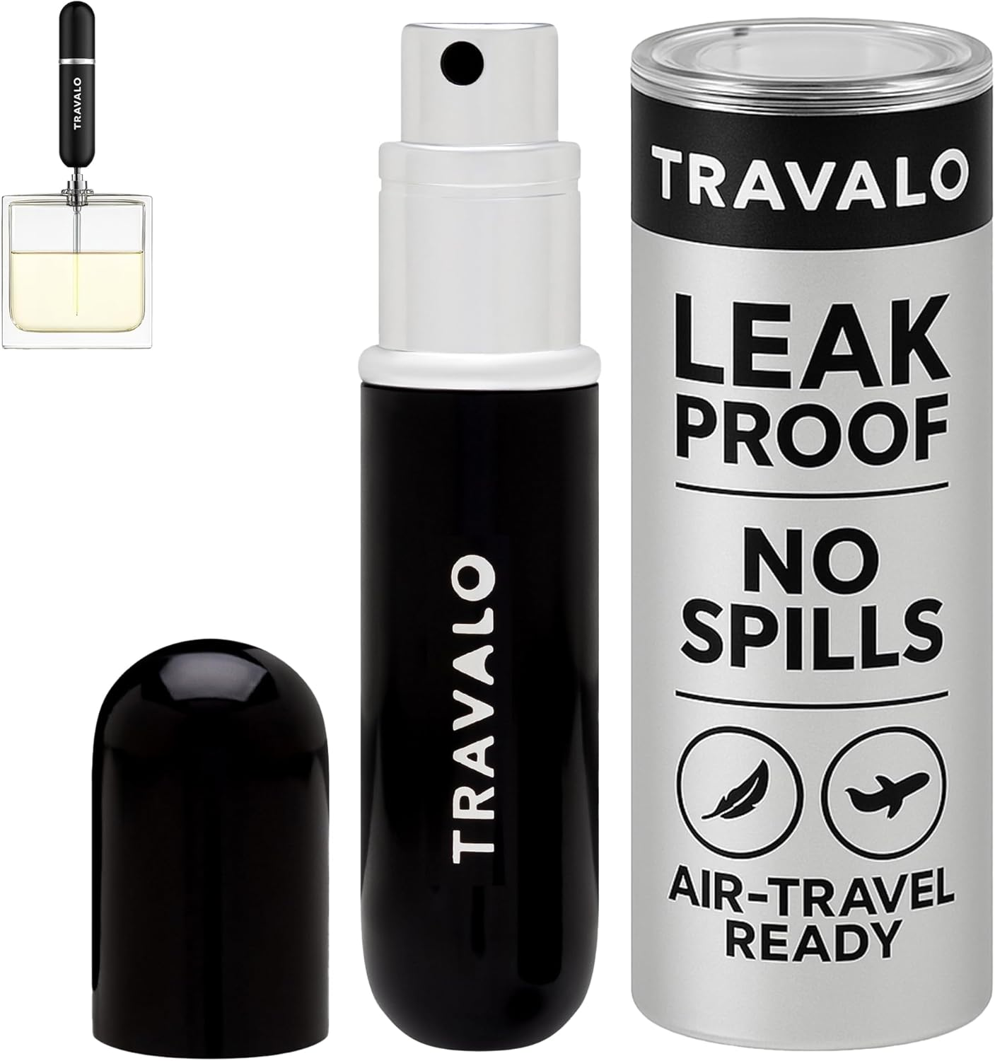 Perfume Atomiser by Travalo Classic HD Black / 0.17 Fl.Oz. 5Ml