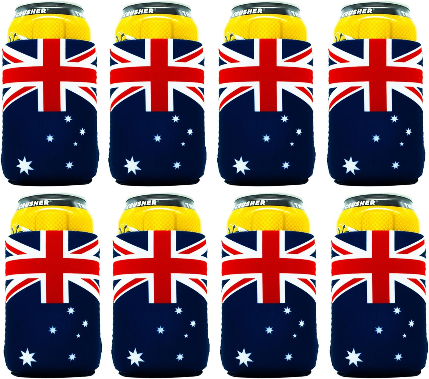 Stubby Holders Australian Flag Can Coolers (8 Pack) - Premium Neoprene Insulated Drink Sleeves for 330Ml Cans & Beer Bottles - Perfect for Bbqs, Camping & Aussie Gifts image number 3