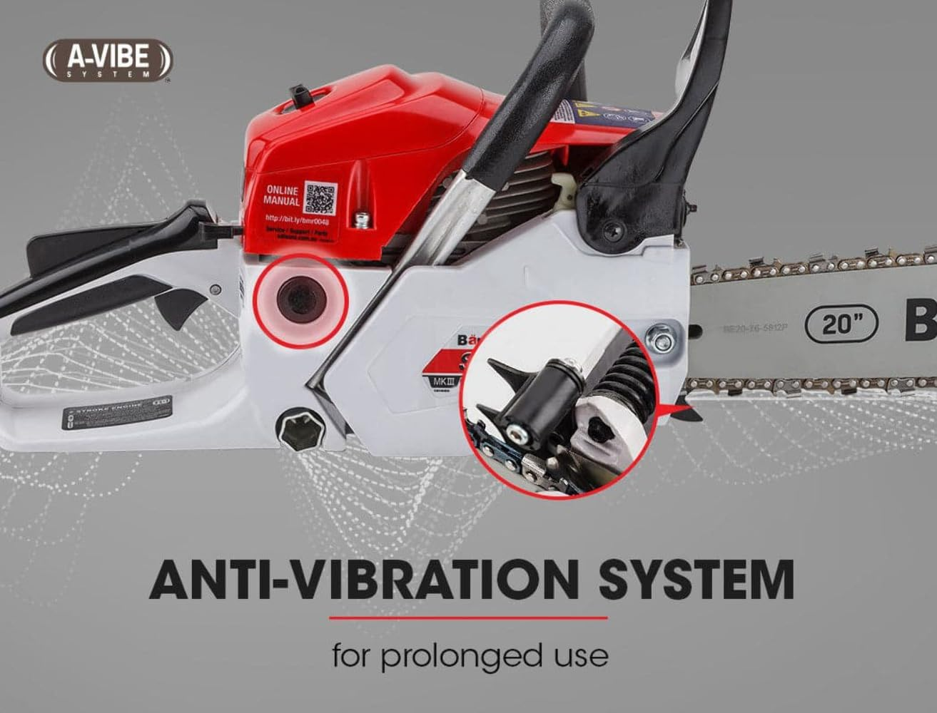 Baumr-Ag 62Cc Petrol Chainsaw Commercial E-Start 20 Inch Bar Chain Saw Tree Pruning, Pro-Series SX62 image number 3