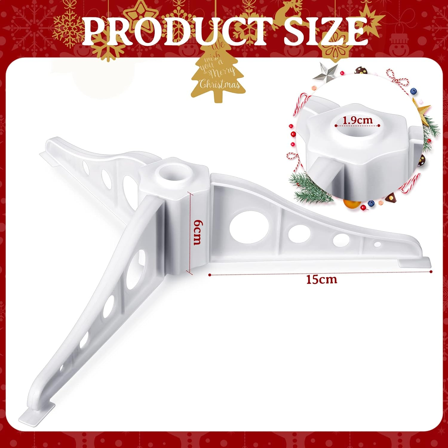 Youyole Christmas Tree Stand Plastic Legs Replacement White Artificial Xmas Base Holder for Trees 0.75'' in Diameter image number 1
