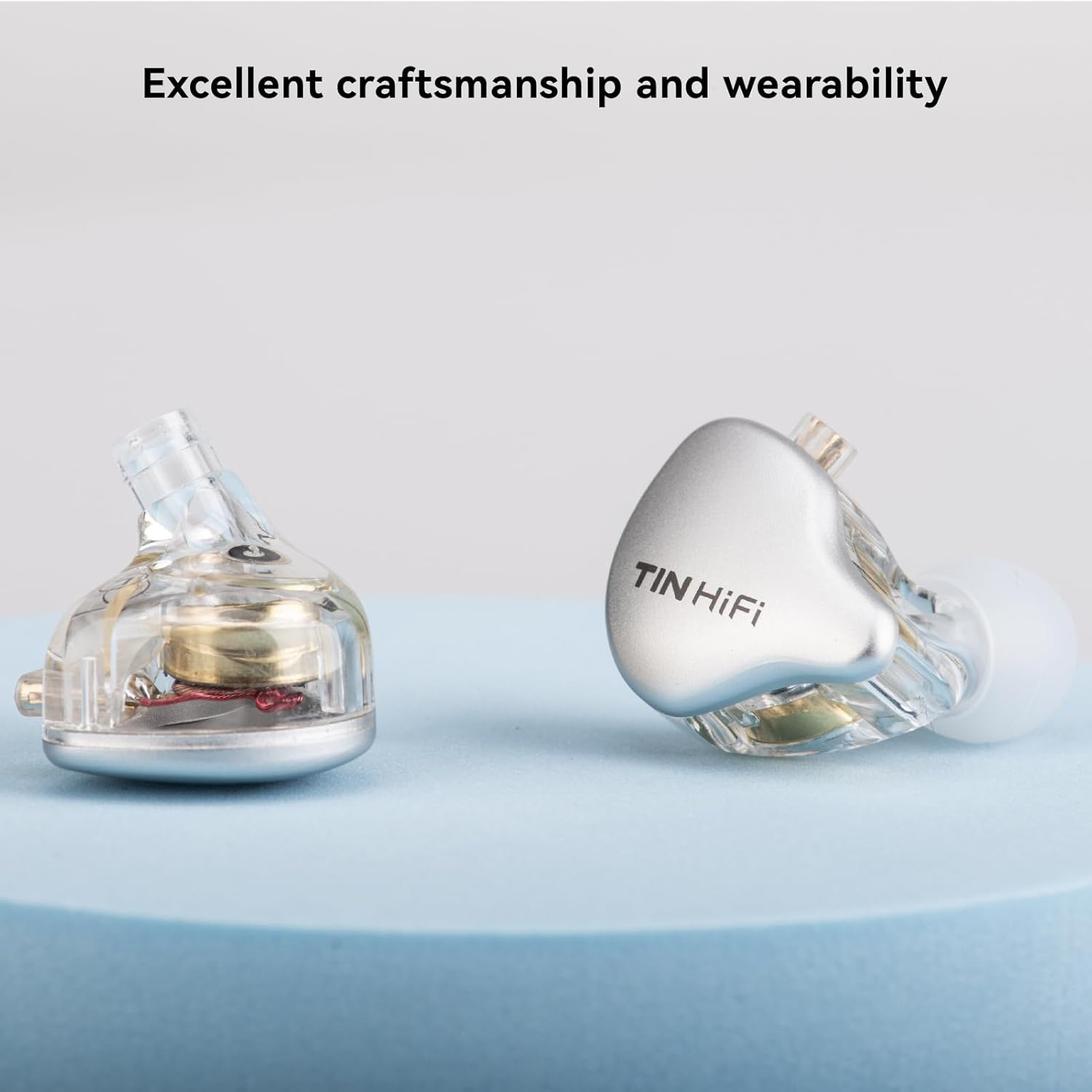 TINHIFI C1 in Ear Earphones, DLC Diaphragm Driver, Hifi Music and Immersive Gaming, Deep Bass, IEM Sleep Earphones Silver Type-C+Mic 2Pin image number 6