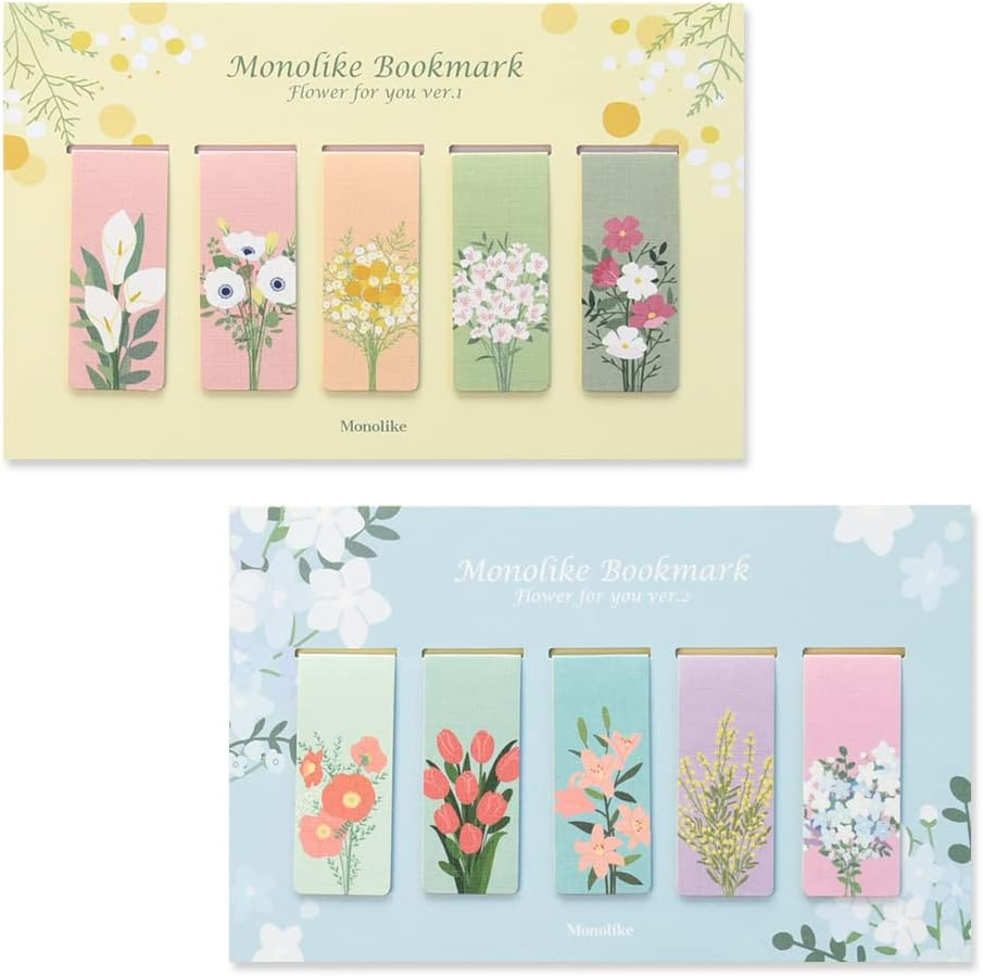 Monolike Magnetic Bookmarks Garden Flower, 10 Pieces