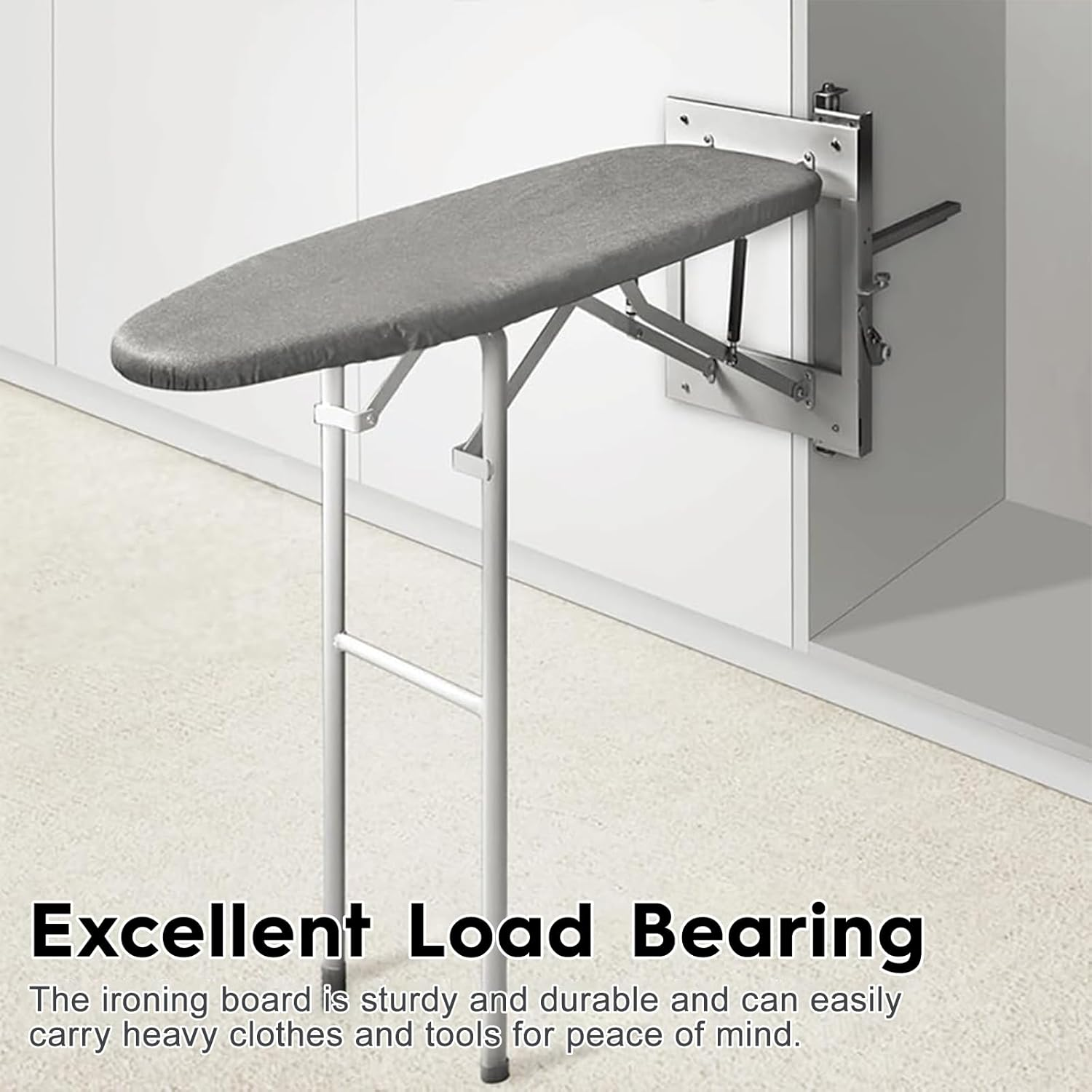 KAIGITE Wall Mounted Ironing Board, 180&deg; Rotatable Hidden Folding Space Saving Ironing Station with Heat Resistant Cover, Compact for Home Apartment Laundry Room