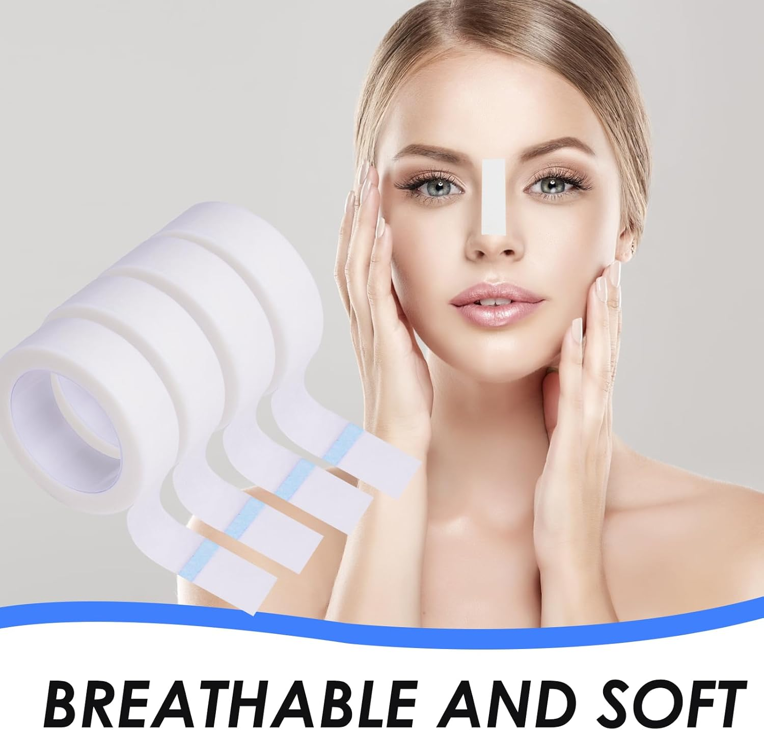 4 Rolls PE Micropore Medical Paper Tape Roll 1.25Cm X 9.14M, Micropore Surgical Tape for Wound Dressings Eyelash Extension Injuries Swelling Sports (White)