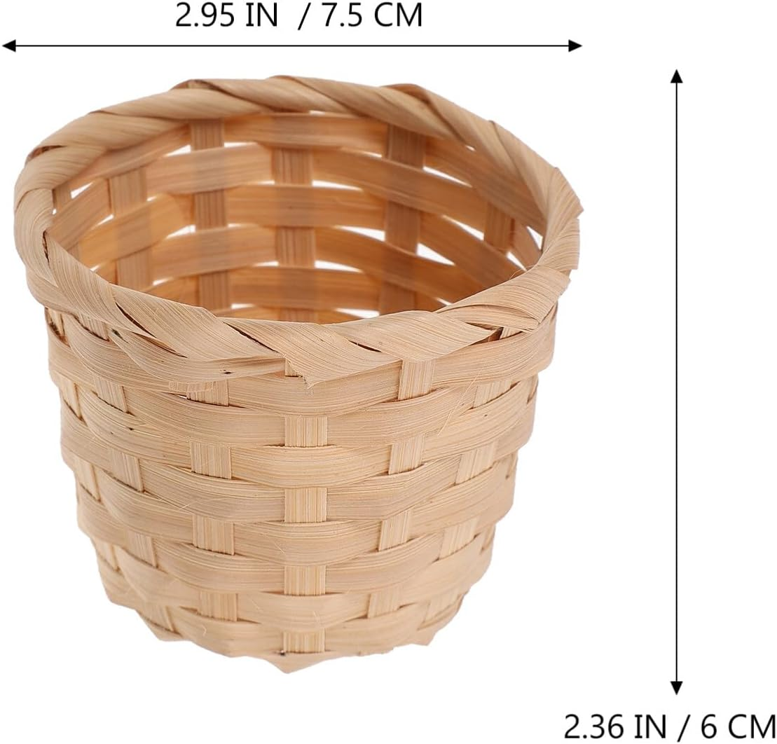 Angoily Versatile Bamboo Storage Baskets 10Pcs for Fruits Snacks Decor Rustic Design image number 6