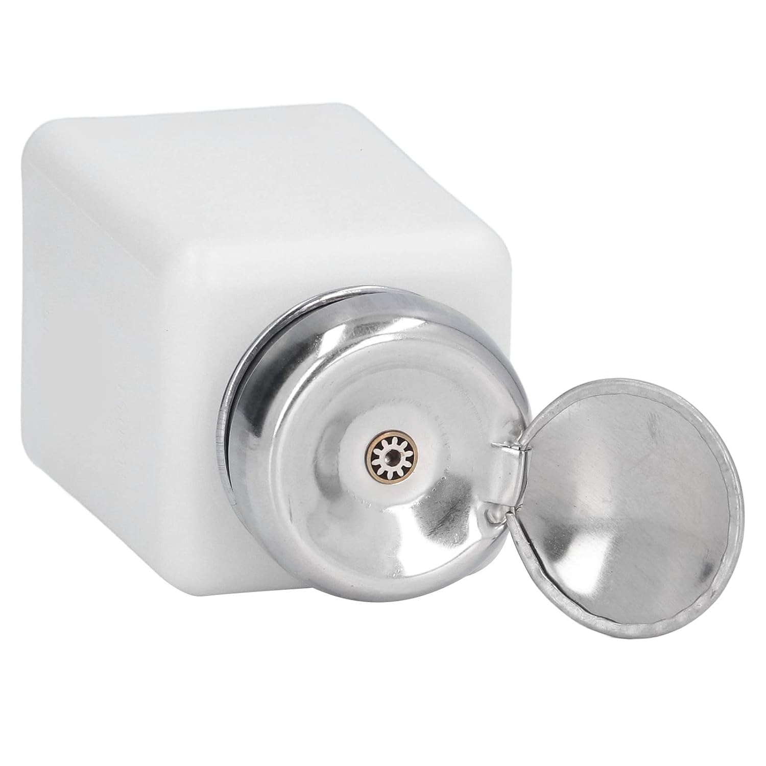 Liquid Dispenser Pump, 200ML Press Type ESD Safety anti Static Stainless Steel Lid Dispenser Pump Bottle anti Backflow Small Portable Solvent Dispenser for Acetone, IPA Solvent, Oil(White)