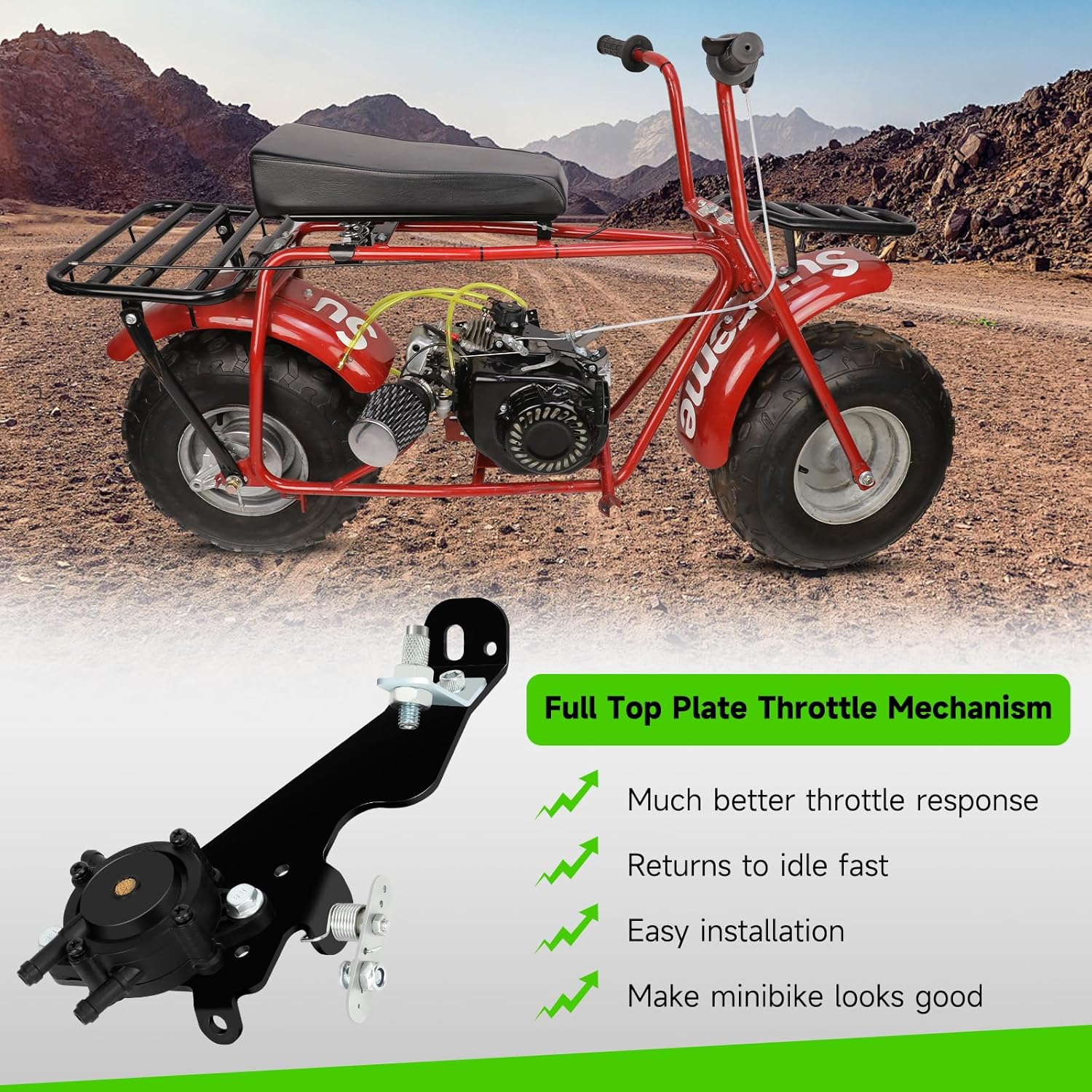 212Cc Engine Motor Mount Top Throttle Plate Kit Compatible with Predator 196Cc 224Cc Hemi Ghost Small Clone Engine GX160 GX200 Coleman CT200U BT200X CT200U-EX KT196 Mini Bike Go Kart Parts image number 6