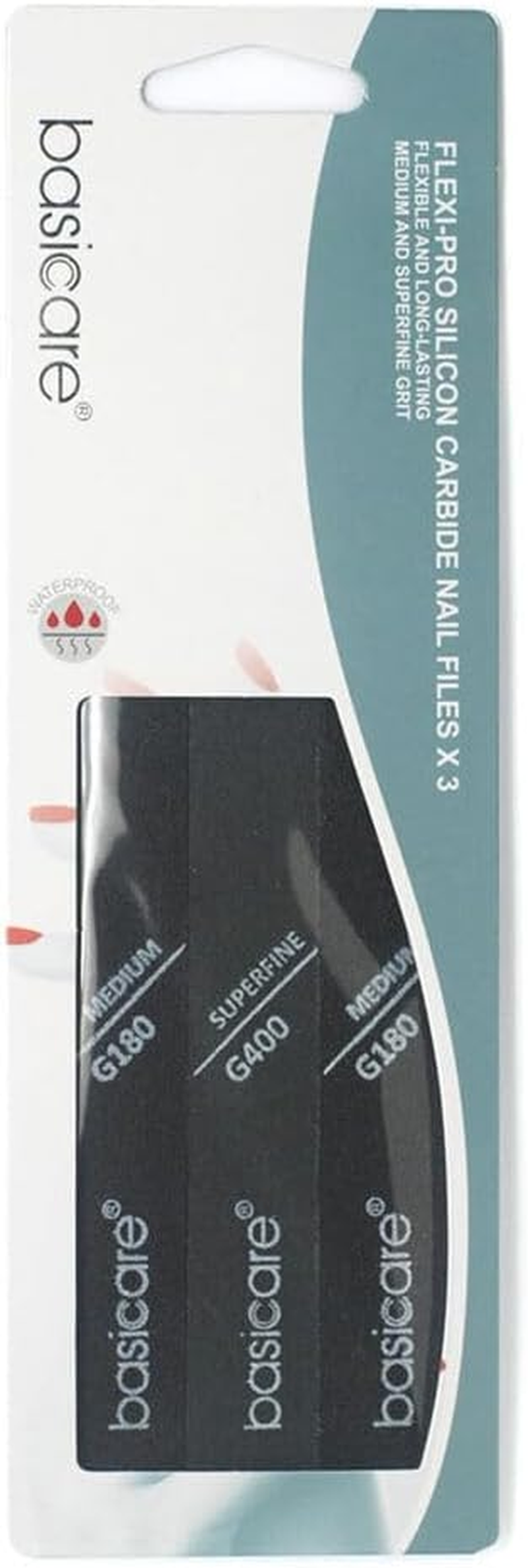 Basicare Flexi Pro Silicon Carbide Nail File Black 3Pcs Medium Superfine