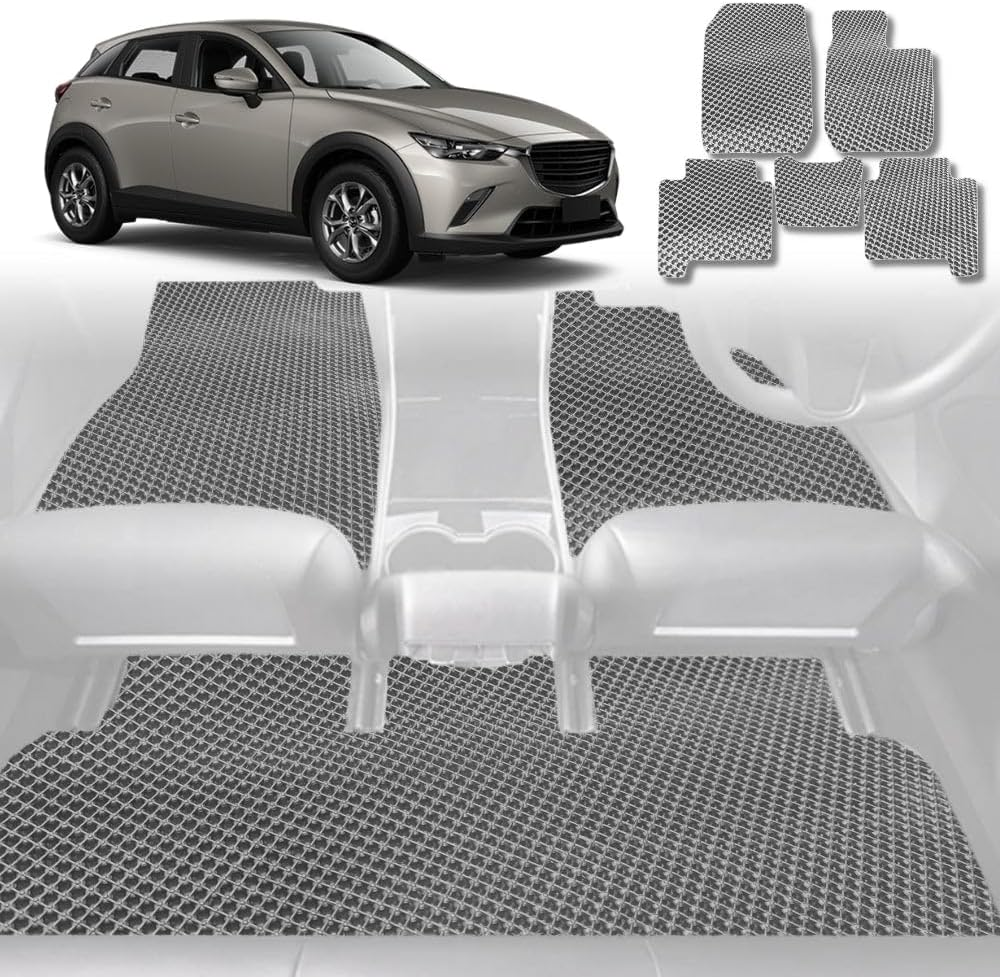 Outback GT 6D Diamond Custom-Fit Car Floor Mats, Compatible with for Mazda CX-3 2015-Current | Heavy Duty | Anti-Slip | All Weather Protection | Car Accessories