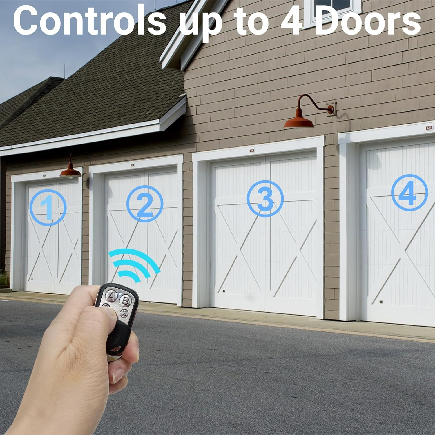 QSDIYRF Garage Remote Replacement for BHT3 BHT-3 HT3 Garage Door Remote Compatible with BOSS 433.92Mhz BOL4 (Grey Colour) BOL6 OL4 OL6 RD11 Garage Door Openers [Installed after July 2013] (1 Pack) image number 1